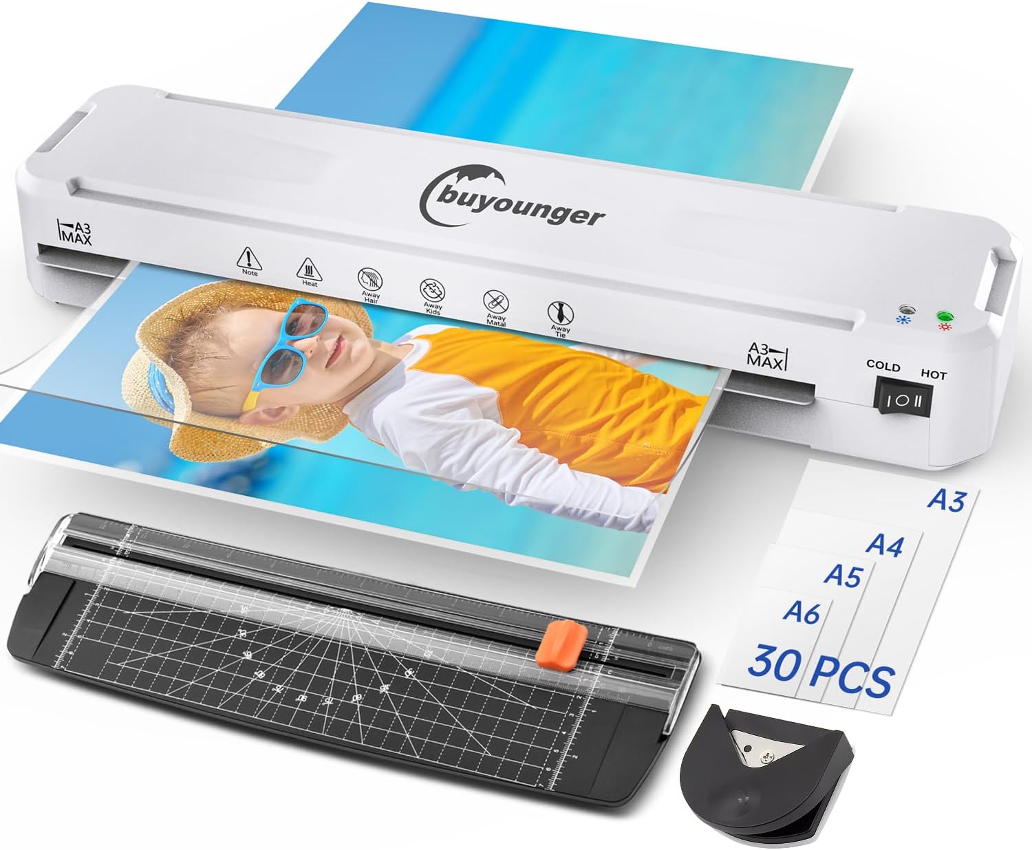 Laminator Machine, A3 Laminator Machine with 30 Laminating Sheets, 13 Inch Laminating Machine with Fast Warm-up for A3/A4/A5/A6, Thermal and Cold 11X17 for Home School Office Laminator Machine, A3 Laminator Machine with 30 Laminating Sheets, 13 Inch Laminating Machine with Fast Warm-up for A3/A4/A5/A6, Thermal and Cold 11X17 for Home School Office
