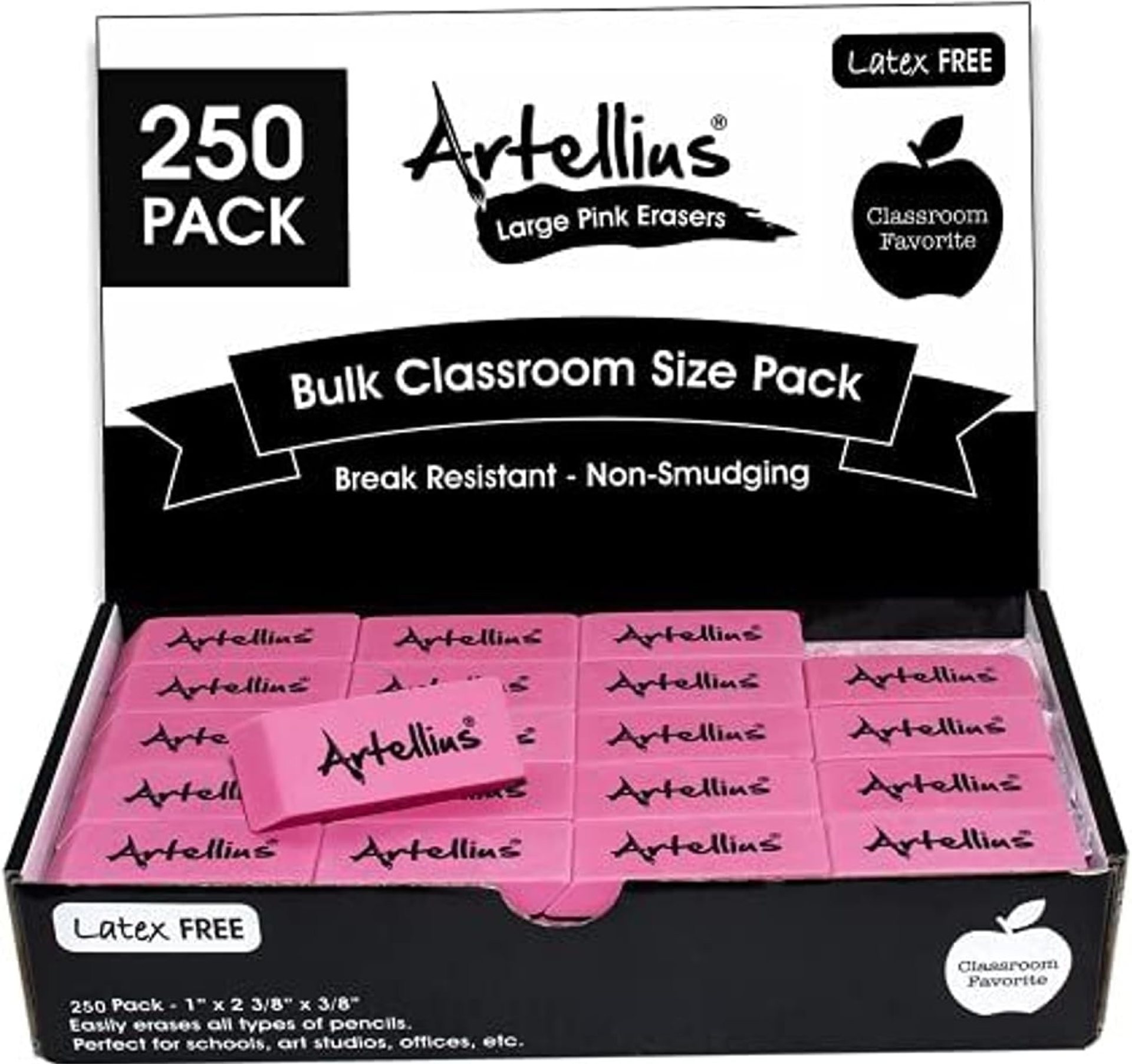 Pencil Erasers for Kids – 250-Pack Pink Pencil Erasers – Latex-Free & Smudge-Free Design – Pink School Supplies for Classroom Office Art Projects Pencil Erasers for Kids – 250-Pack Pink Pencil Erasers – Latex-Free & Smudge-Free Design – Pink School Supplies for Classroom Office Art Projects