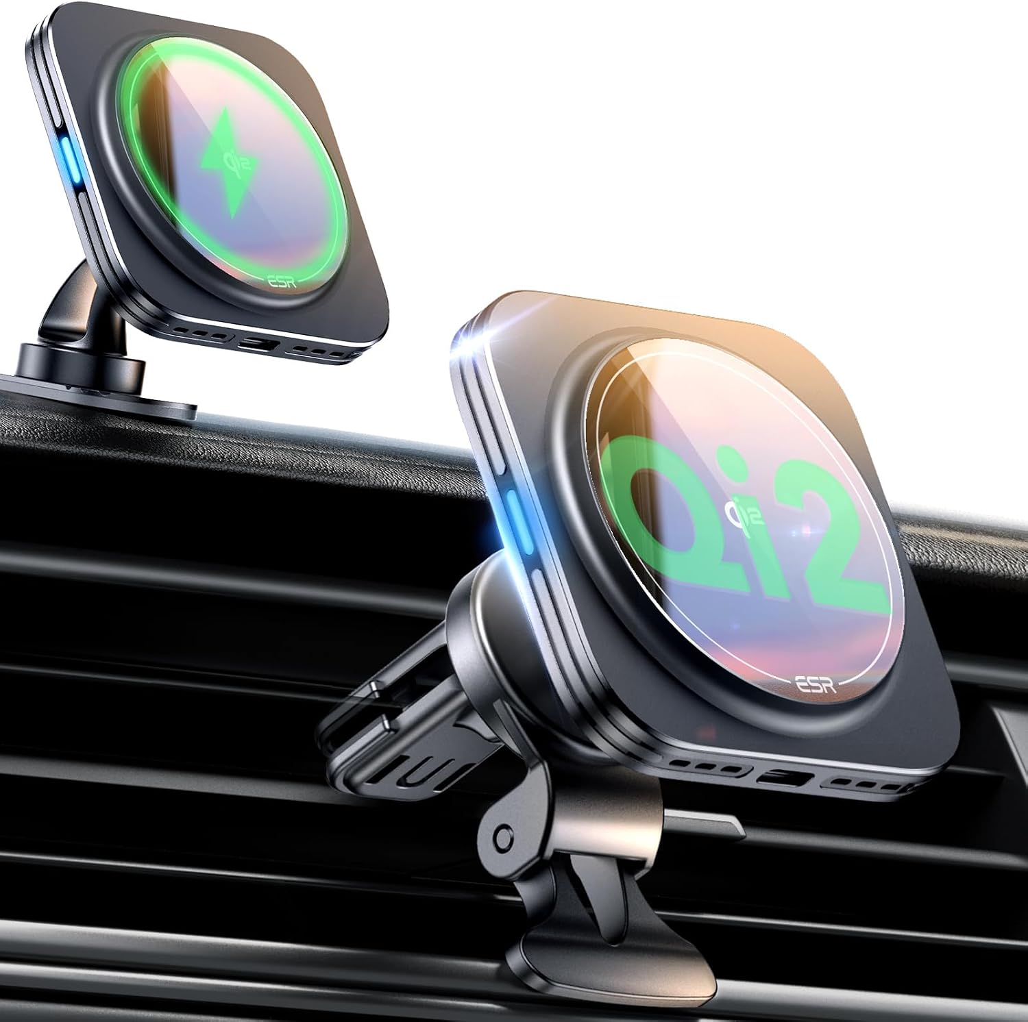 ESR for Qi2 15W MagSafe Car Mount Charger, Qi2-Certified MagSafe Car Charger, Air Vent/Dashboard Magnetic Wireless Phone Holder Mount for iPhone 16/15/14/13/12, Galaxy S25, Fast Charging, Black ESR for Qi2 15W MagSafe Car Mount Charger, Qi2-Certified MagSafe Car Charger, Air Vent/Dashboard Magnetic Wireless Phone Holder Mount for iPhone 16/15/14/13/12, Galaxy S25, Fast Charging, Black