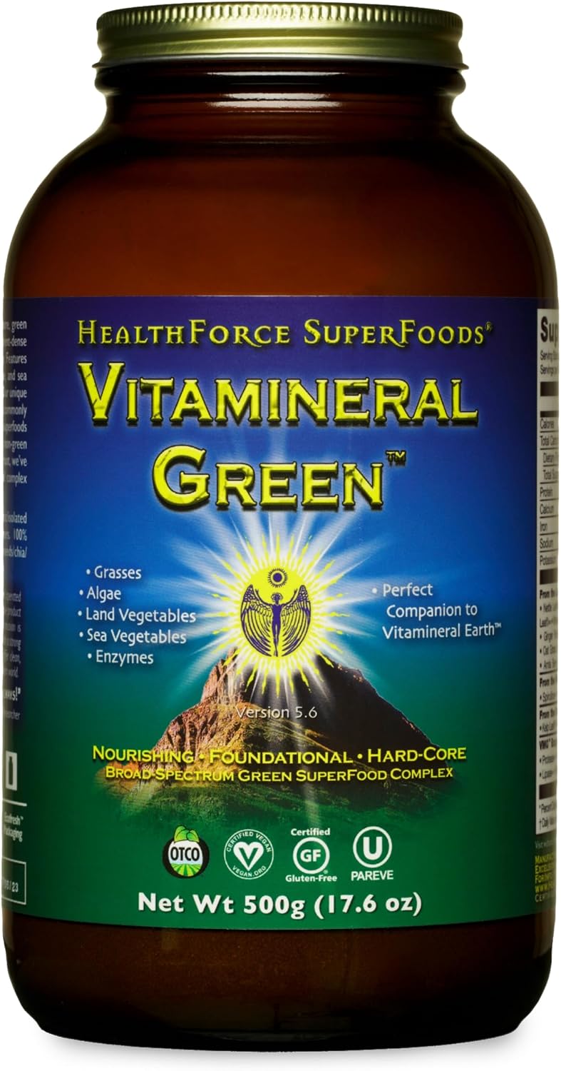 HealthForce SuperFoods Vitamineral Green – Mineral Supplement for Immune & Thyroid Support – Green Powder Supplement with Ingredients from The Land – Gluten-Free & Vegan – 500 Grams HealthForce SuperFoods Vitamineral Green – Mineral Supplement for Immune & Thyroid Support – Green Powder Supplement with Ingredients from The Land – Gluten-Free & Vegan – 500 Grams