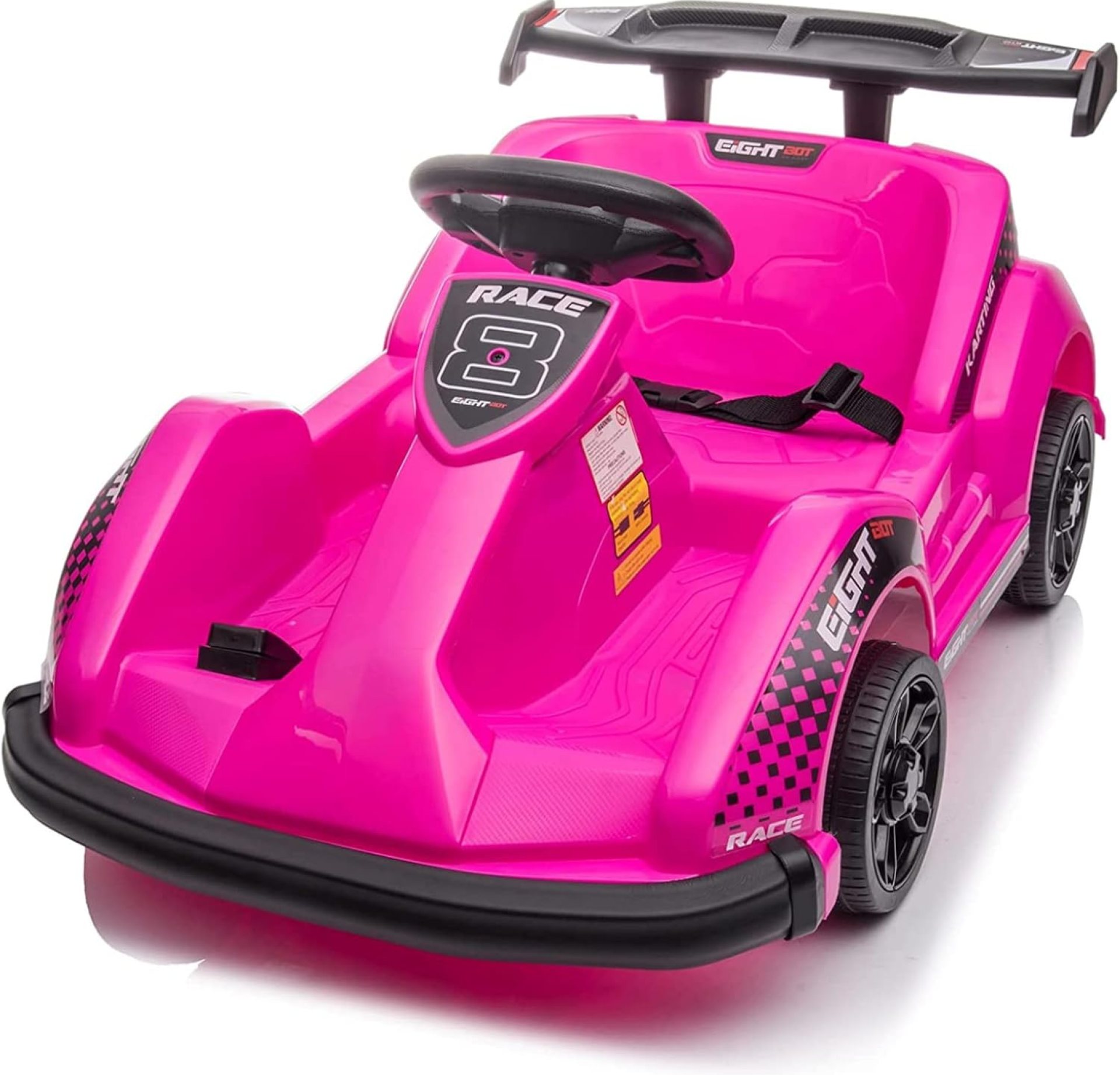 HONEY JOY Electric Go Kart, 6V Battery Powered Ride On Racing Car w/Remote Control, Safety Belt, Slow Start, Music, 4 Wheeler Electric Vehicle for Kids, Gift for Boys Girls (Pink) HONEY JOY Electric Go Kart, 6V Battery Powered Ride On Racing Car w/Remote Control, Safety Belt, Slow Start, Music, 4 Wheeler Electric Vehicle for Kids, Gift for Boys Girls (Pink)