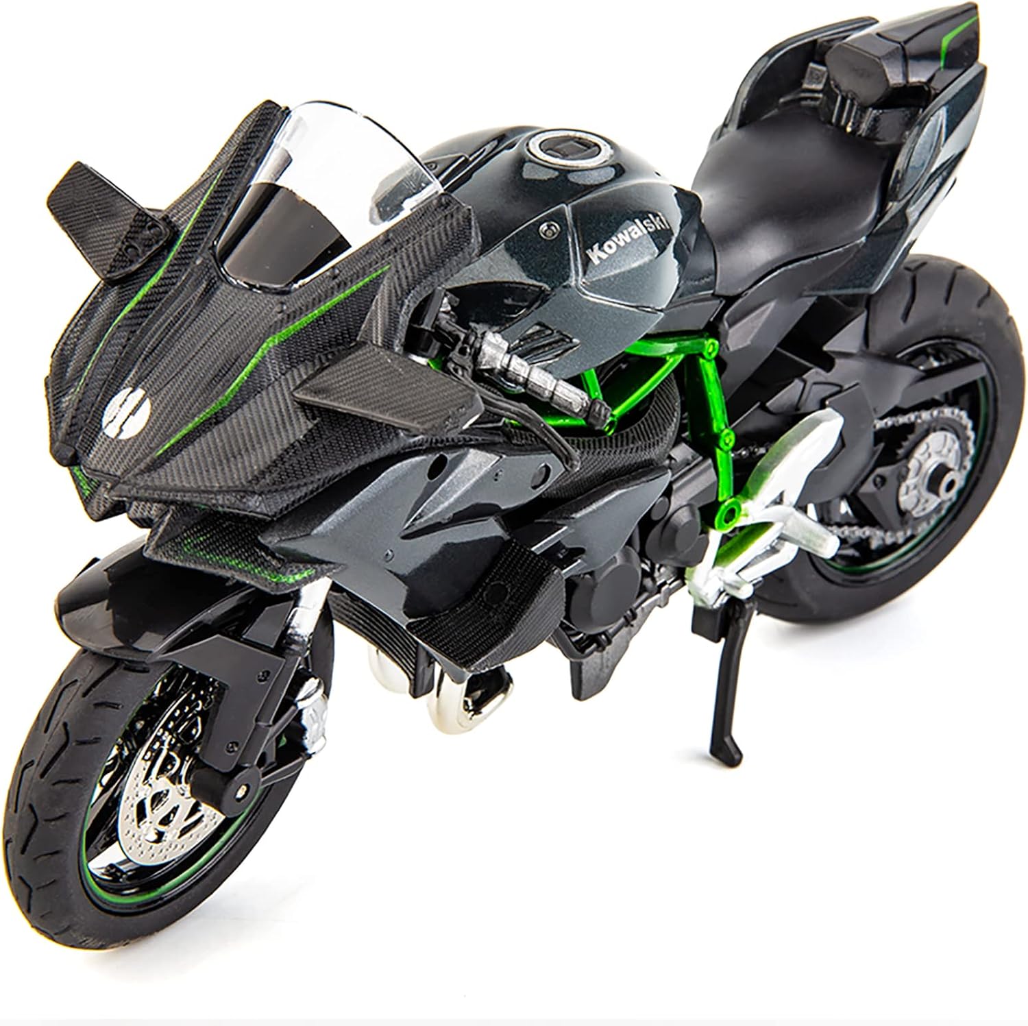 BDTCTK Compatible for 1:12 Kawasaki Ninja H2R Motorcycle DieCast Model, Suspension and Free Roller, Toy Car, Motorcycle Collection, Gift Black BDTCTK Compatible for 1:12 Kawasaki Ninja H2R Motorcycle DieCast Model, Suspension and Free Roller, Toy Car, Motorcycle Collection, Gift Black
