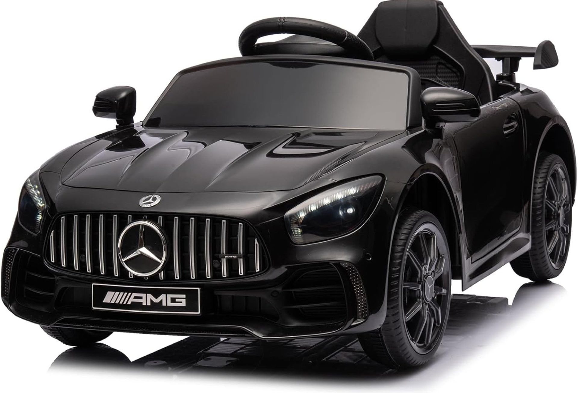 Winado 12V Ride on Car, Licensed Mercedes Benz AMG GTR Battery Powered Electric Vehicle, w/Parent Remote, Wider Seat, LED Lights, Openable Doors, MP3 Player, Smooth Start, 3 Speeds – Black Winado 12V Ride on Car, Licensed Mercedes Benz AMG GTR Battery Powered Electric Vehicle, w/Parent Remote, Wider Seat, LED Lights, Openable Doors, MP3 Player, Smooth Start, 3 Speeds – Black