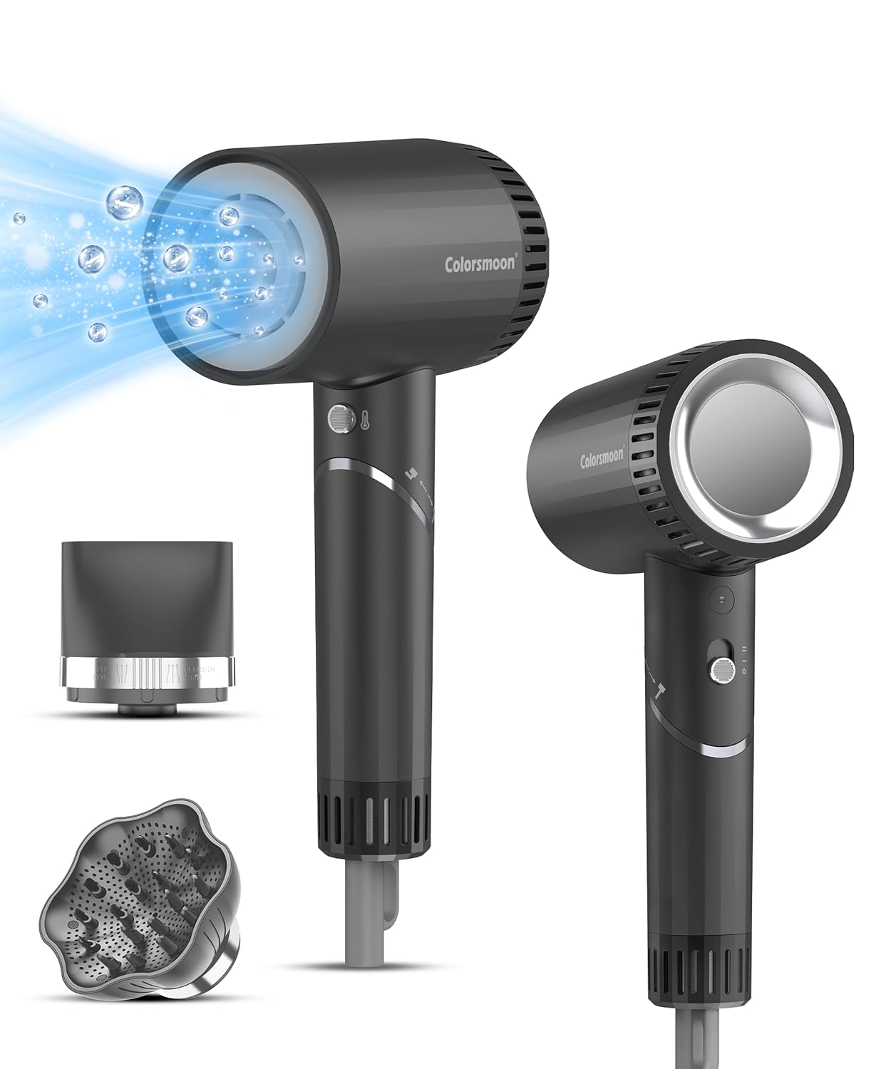 Hair Dryer, 100,000 RPM High-Speed Blow Dryers for Women & Men, Fast-Drying, 500 Million Negative Ions, Heat-Control, Low-Noise with Diffuser & Nozzle, Compact Foldable for Home Travel Use Hair Dryer, 100,000 RPM High-Speed Blow Dryers for Women & Men, Fast-Drying, 500 Million Negative Ions, Heat-Control, Low-Noise with Diffuser & Nozzle, Compact Foldable for Home Travel Use