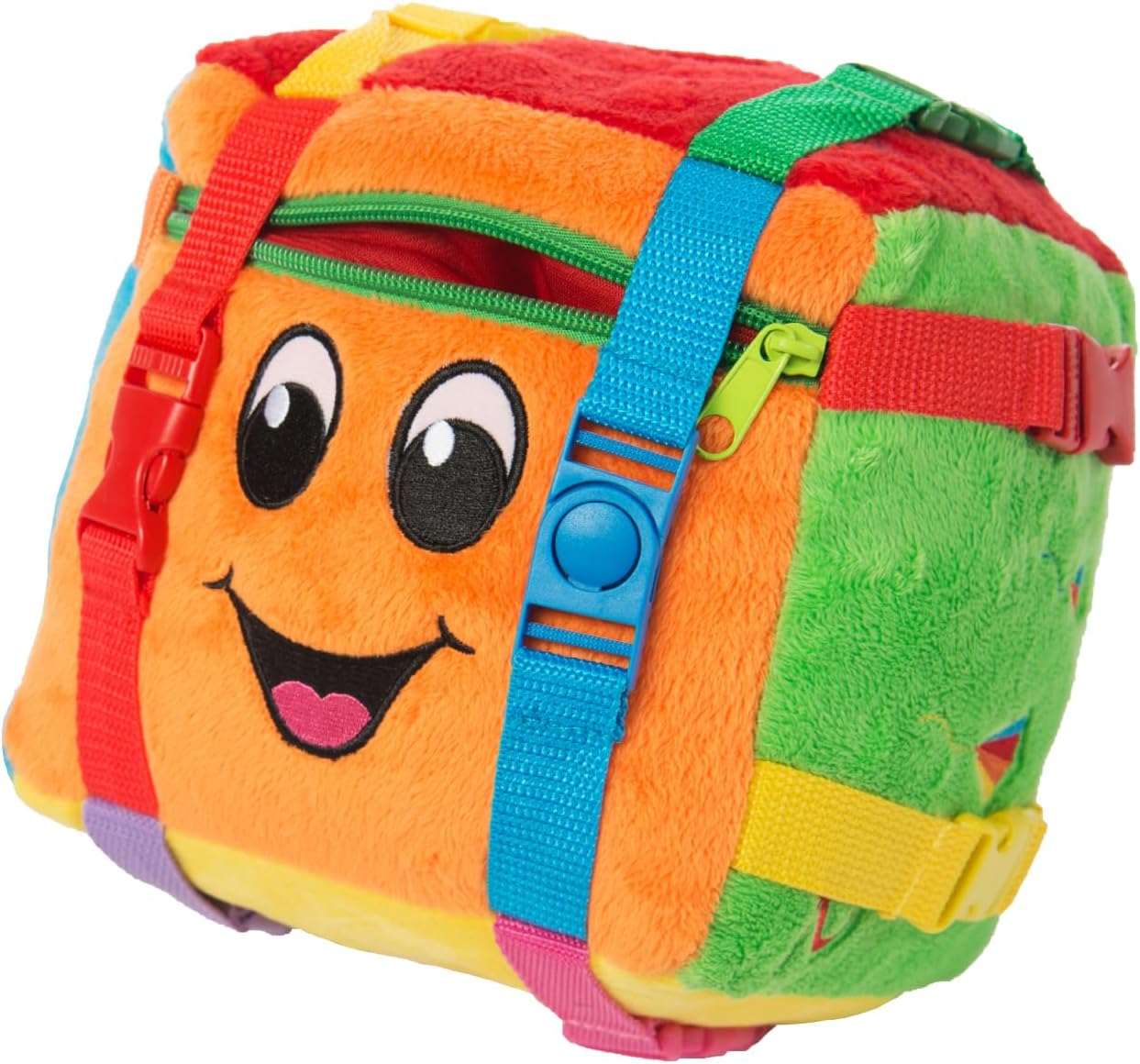 Buckle Toys Bingo Cube Toddler Plush Preschool Learning Activity Toy to Develop Fine Motor Skills, Embroidered Details to Teach Counting and Math with Small Storage Pocket Buckle Toys Bingo Cube Toddler Plush Preschool Learning Activity Toy to Develop Fine Motor Skills, Embroidered Details to Teach Counting and Math with Small Storage Pocket