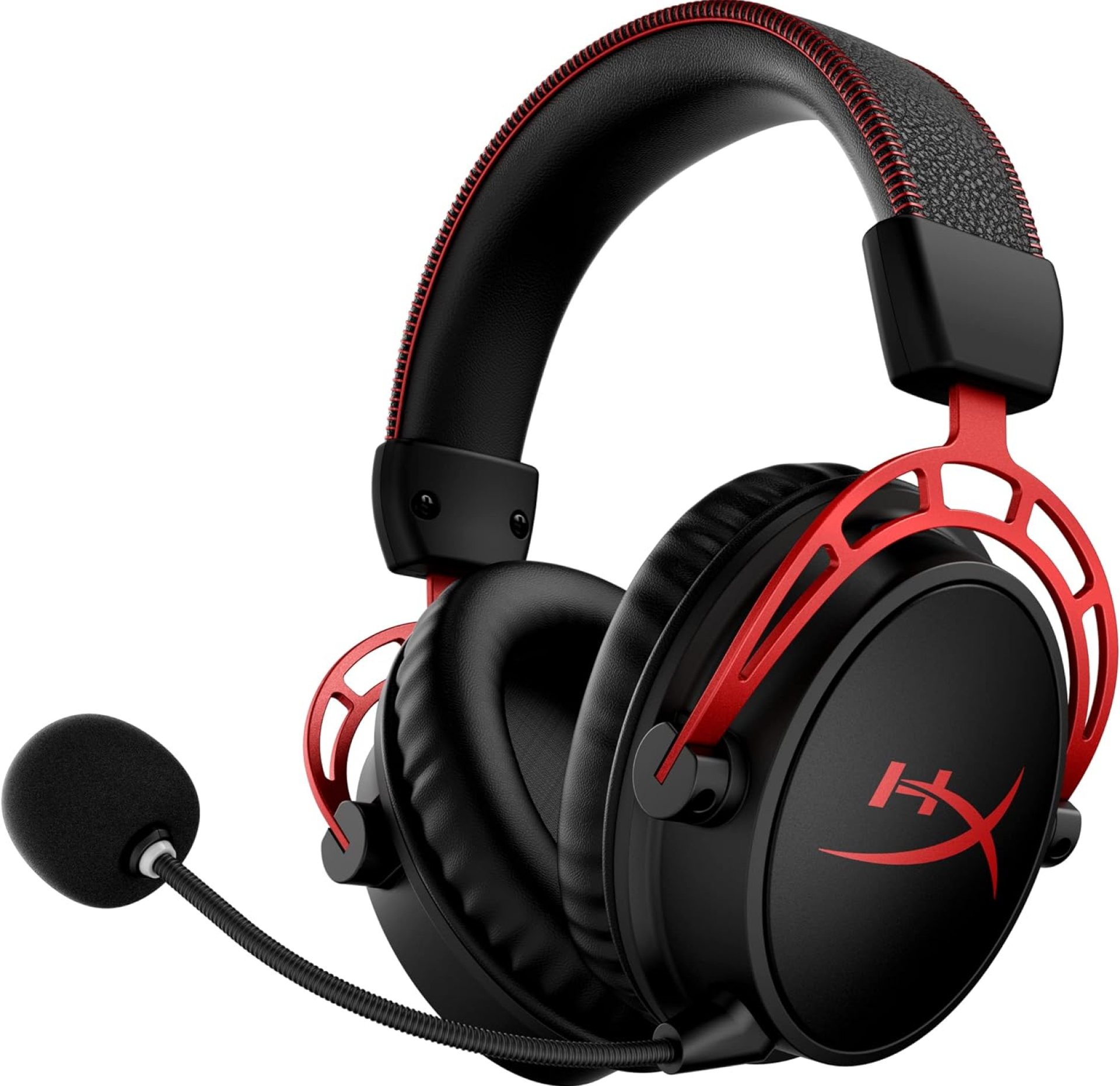 HyperX Cloud Alpha Wireless – Gaming Headset for PC, 300-hour battery life, DTS Headphone:X Spatial Audio, Memory foam, Dual Chamber Drivers, Noise-canceling mic, Durable aluminum frame,Red HyperX Cloud Alpha Wireless – Gaming Headset for PC, 300-hour battery life, DTS Headphone:X Spatial Audio, Memory foam, Dual Chamber Drivers, Noise-canceling mic, Durable aluminum frame,Red