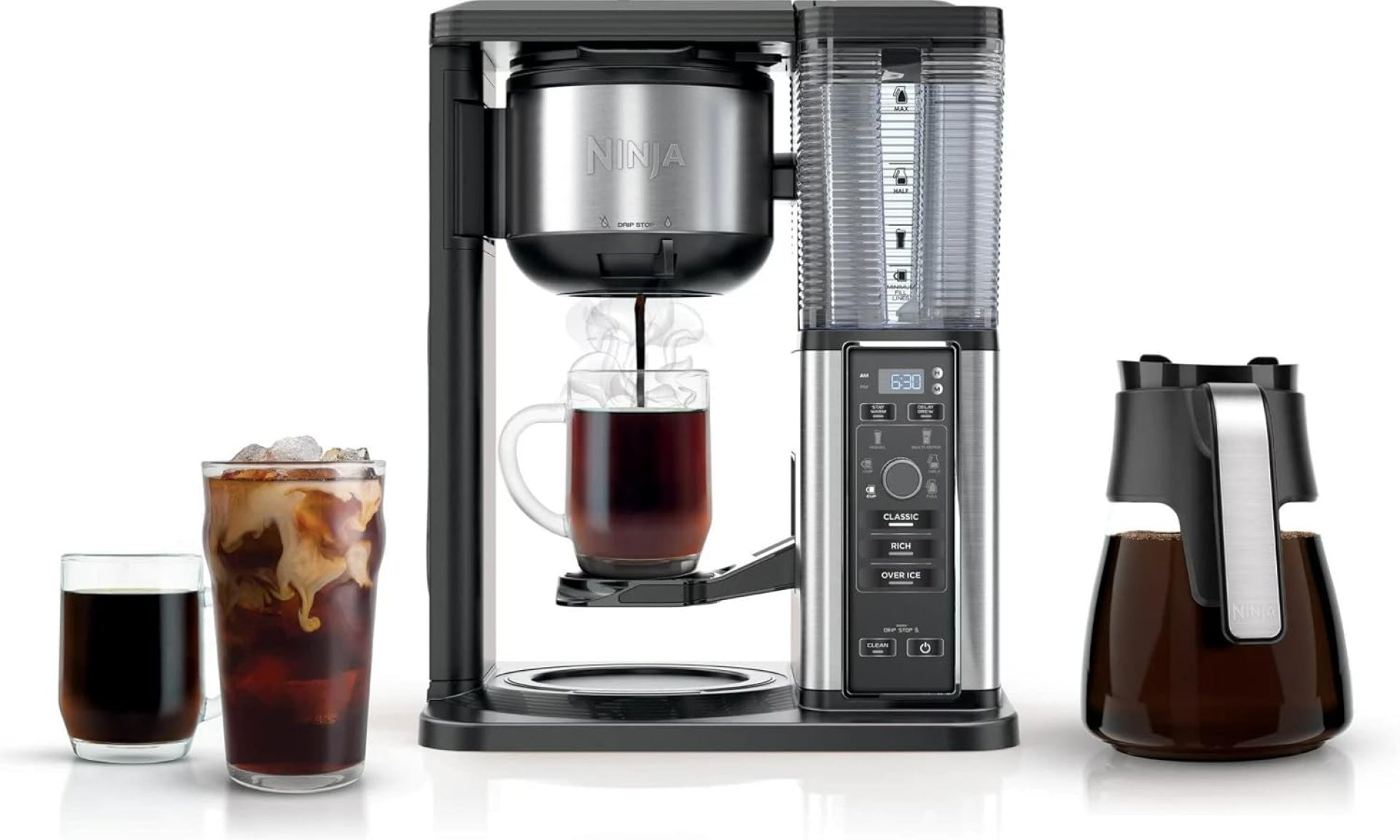 Ninja Hot & Iced, Single Serve or Drip Coffee System, CM300 (Renewed),10 cups Ninja Hot & Iced, Single Serve or Drip Coffee System, CM300 (Renewed),10 cups