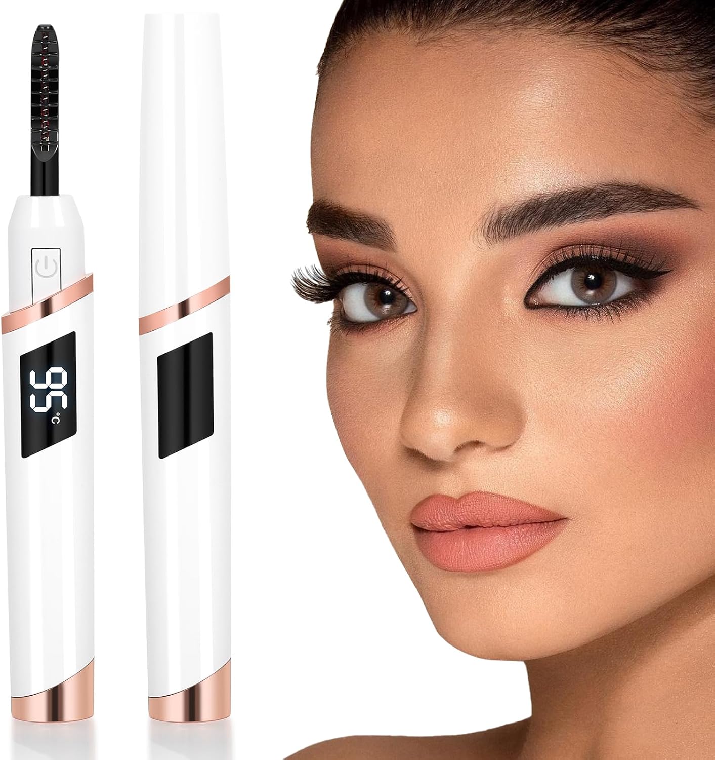 Heated Eyelash Curler for Women, Electric Lash Curler with 10s Fast Heating, 4 Adjustable Temp (65°C-95°C), 24H Curl, USB-C Rechargeable, Ergonomic Design, Travel-Friendly Makeup Tool Gift Heated Eyelash Curler for Women, Electric Lash Curler with 10s Fast Heating, 4 Adjustable Temp (65°C-95°C), 24H Curl, USB-C Rechargeable, Ergonomic Design, Travel-Friendly Makeup Tool Gift