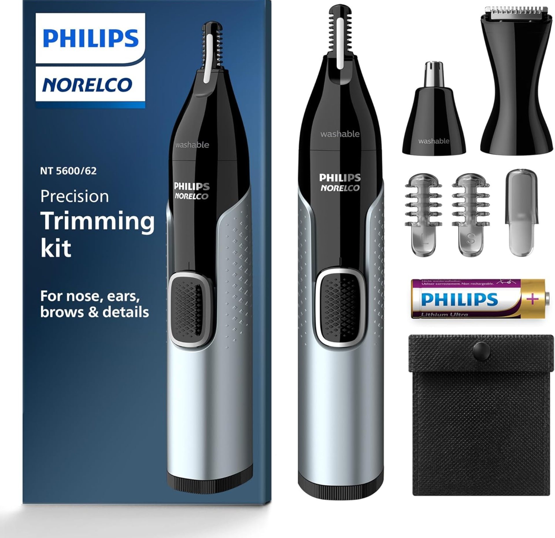 Philips Norelco Nose Trimmer 5000 for Nose, Ears, Eyebrows Trimming Kit, NT5600/62 Philips Norelco Nose Trimmer 5000 for Nose, Ears, Eyebrows Trimming Kit, NT5600/62