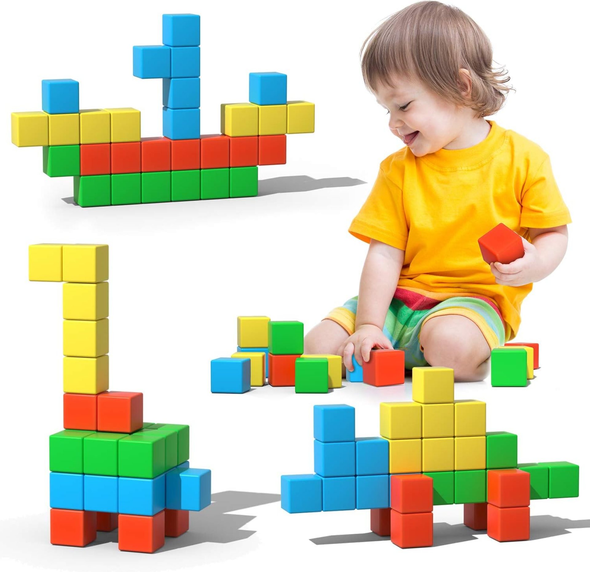 Magnetic Blocks, 1.34 inch Large Magnetic Building Blocks, 3D Magnetic Cubes for Toddlers, Preschool Educational Construction Kit, Sensory Montessori Toys Kids Blocks for Boys Girls Toddlers Magnetic Blocks, 1.34 inch Large Magnetic Building Blocks, 3D Magnetic Cubes for Toddlers, Preschool Educational Construction Kit, Sensory Montessori Toys Kids Blocks for Boys Girls Toddlers