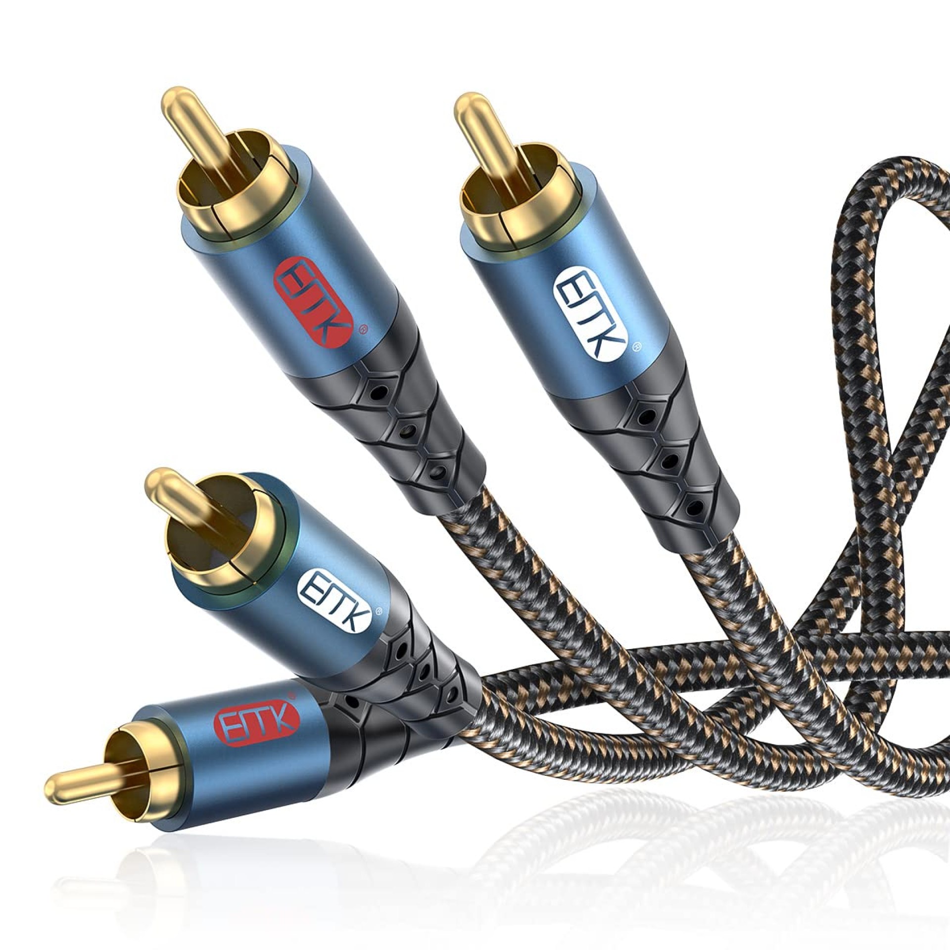 RCA Cable Subwoofer Cable 2RCA Male to 2RCA Male Stereo Audio Cable Y Splitter 24K Gold-Plated Nylon Braided Double Shielded Digital Analogue Supports Amplifiers,Home Theater,Hi-Fi System(5ft/1.5m) RCA Cable Subwoofer Cable 2RCA Male to 2RCA Male Stereo Audio Cable Y Splitter 24K Gold-Plated Nylon Braided Double Shielded Digital Analogue Supports Amplifiers,Home Theater,Hi-Fi System(5ft/1.5m)