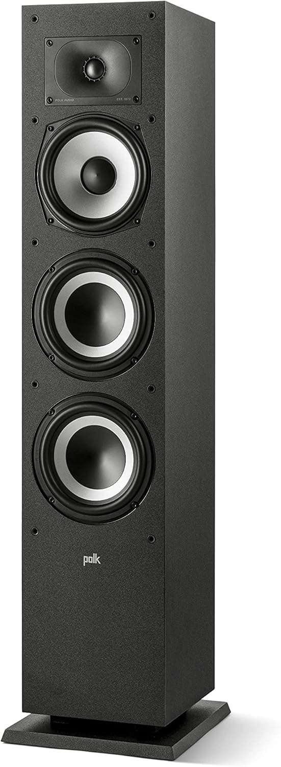 Polk Monitor XT60 Tower Speaker – Hi-Res Audio Certified, Dolby Atmos, DTS:X & Auro 3D Compatible, 1″ Tweeter, 6.5″ Dynamically Balanced Woofer, (2) 6.5″ Passive Radiators (Single, Midnight Black) Polk Monitor XT60 Tower Speaker – Hi-Res Audio Certified, Dolby Atmos, DTS:X & Auro 3D Compatible, 1″ Tweeter, 6.5″ Dynamically Balanced Woofer, (2) 6.5″ Passive Radiators (Single, Midnight Black)