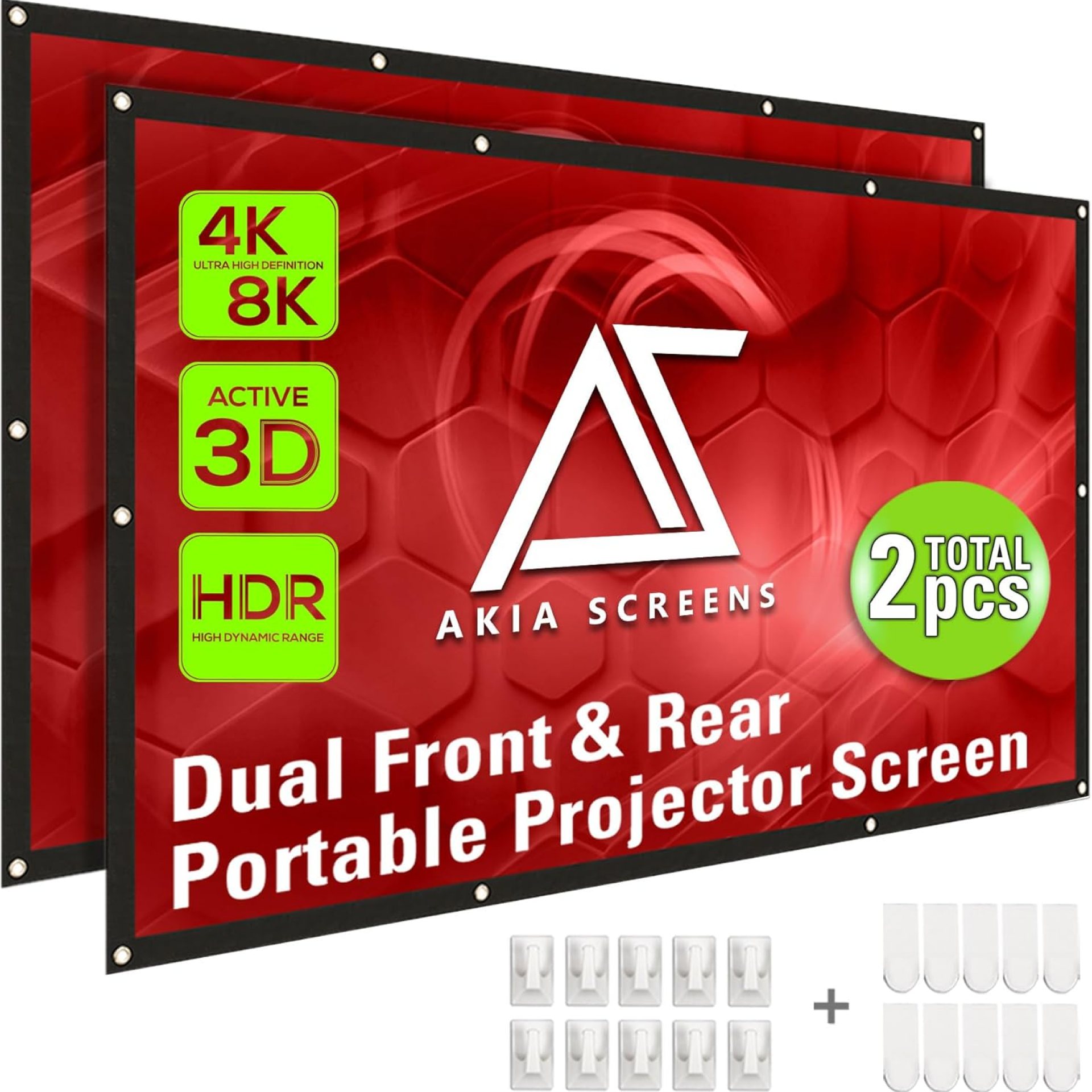 Akia Screens Dual Projector Screen Rear Front 120 inch 16:9 Portable Foldable Anti-Crease 8K 4K Ultra HD 3D Ready Indoor Outdoor Movie Home Theater Video AK-DIYOUTDOOR120H1 Akia Screens Dual Projector Screen Rear Front 120 inch 16:9 Portable Foldable Anti-Crease 8K 4K Ultra HD 3D Ready Indoor Outdoor Movie Home Theater Video AK-DIYOUTDOOR120H1