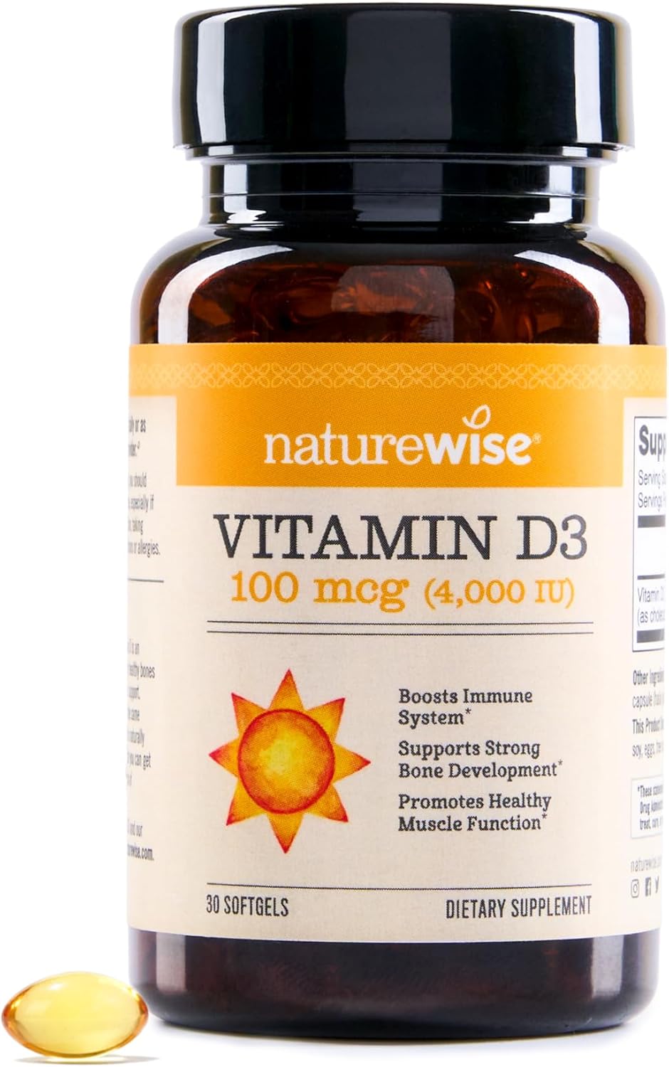 NatureWise Vitamin D3 4000iu (100 mcg) 30-Day Supply for Immune Support, Healthy Muscle Function, and Bone Health – Non-GMO, Gluten Free in Organic Extra Virgin Olive Oil, (Mini Softgel), 30 Count NatureWise Vitamin D3 4000iu (100 mcg) 30-Day Supply for Immune Support, Healthy Muscle Function, and Bone Health – Non-GMO, Gluten Free in Organic Extra Virgin Olive Oil, (Mini Softgel), 30 Count