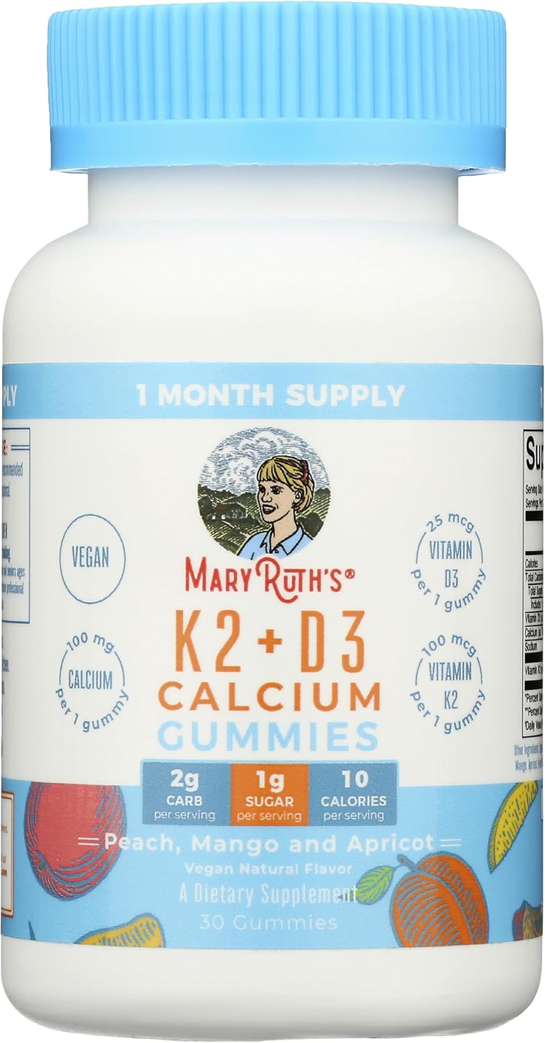 Mary Ruth’s Vitamin K2 & D3 + Calcium Gummies, 30 CT Mary Ruth’s Vitamin K2 & D3 + Calcium Gummies, 30 CT