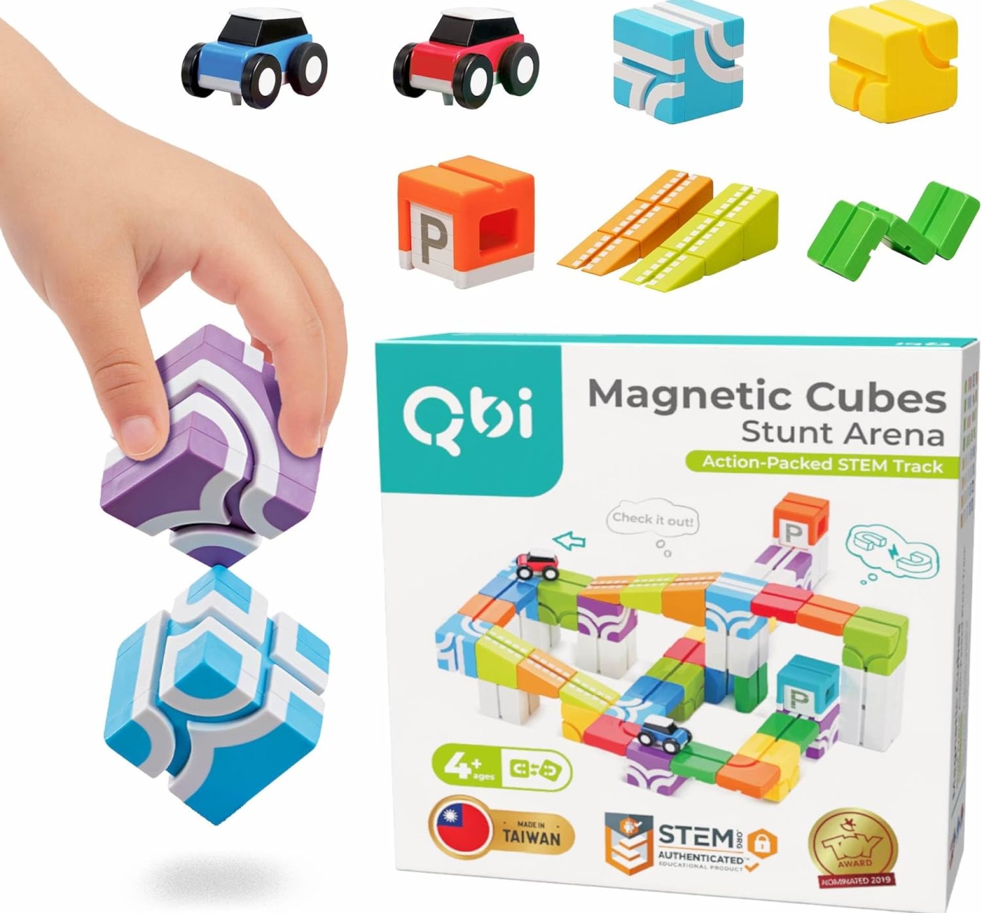 QBI Magnetic Building Blocks Car Track Set, 46PCS STEM Learning Toys for Kids Ages 4-8, Sensory Magnetic Blocks with 2 Push-and-go Cars | Educational Montessori Magnet Cubes for Boys & Girls QBI Magnetic Building Blocks Car Track Set, 46PCS STEM Learning Toys for Kids Ages 4-8, Sensory Magnetic Blocks with 2 Push-and-go Cars | Educational Montessori Magnet Cubes for Boys & Girls