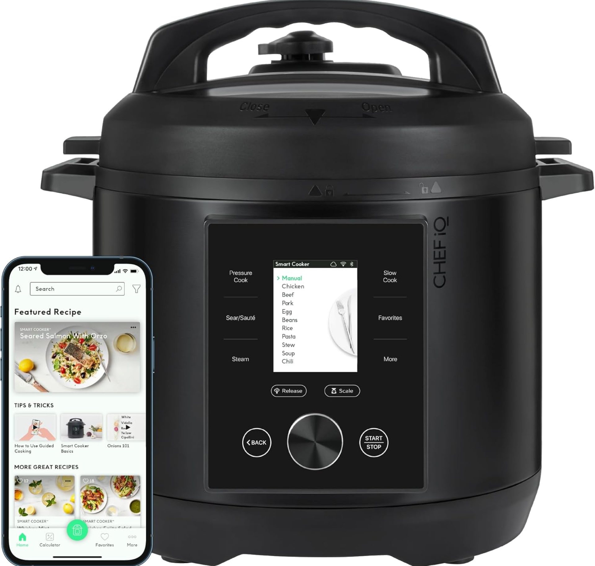CHEF iQ Smart Pressure Cooker with WiFi and Built-in Scale – Easy-to-Use 10-in-1 Multicooker with 500+ Guided Recipes – Rice Cooker, Slow Cooker, Instant Meals for Foodies – 6 Quart – Family Size CHEF iQ Smart Pressure Cooker with WiFi and Built-in Scale – Easy-to-Use 10-in-1 Multicooker with 500+ Guided Recipes – Rice Cooker, Slow Cooker, Instant Meals for Foodies – 6 Quart – Family Size