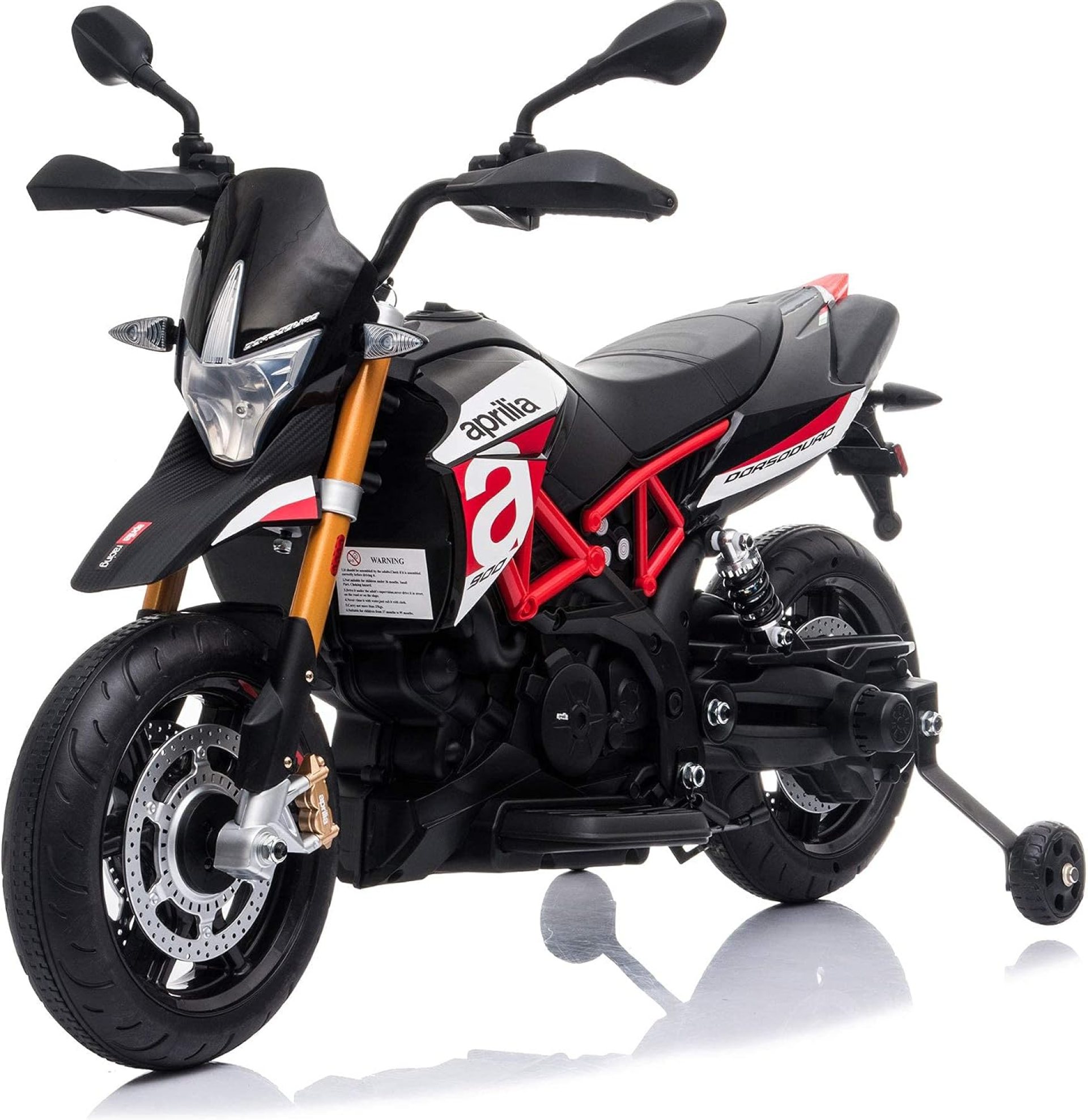 TOBBI 12V Aprilia Licensed Kids Ride-On Motorcycle Dirt Bikes for Kids with Training Wheels, Spring Suspension, Lights, Music Story USB MP3 (Red) TOBBI 12V Aprilia Licensed Kids Ride-On Motorcycle Dirt Bikes for Kids with Training Wheels, Spring Suspension, Lights, Music Story USB MP3 (Red)