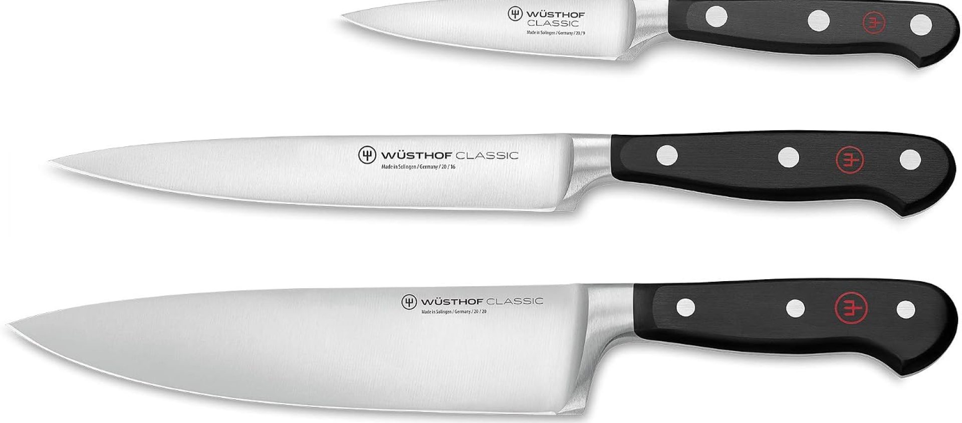 WÜSTHOF Classic 3-Piece Chef’s Knife Set, Black WÜSTHOF Classic 3-Piece Chef’s Knife Set, Black