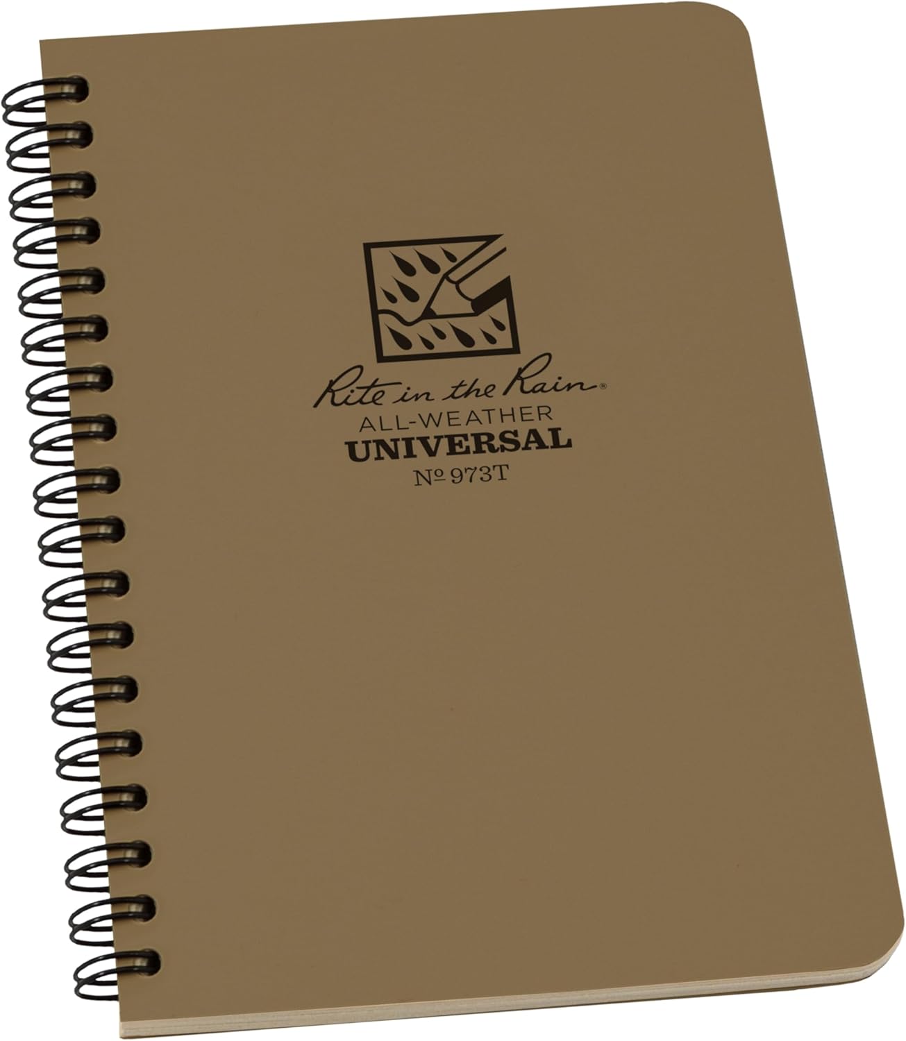 Rite in the Rain Weatherproof Side Spiral Notebook, 4.625″ x 7″, Tan Cover, Universal Pattern (No. 973T) Rite in the Rain Weatherproof Side Spiral Notebook, 4.625″ x 7″, Tan Cover, Universal Pattern (No. 973T)