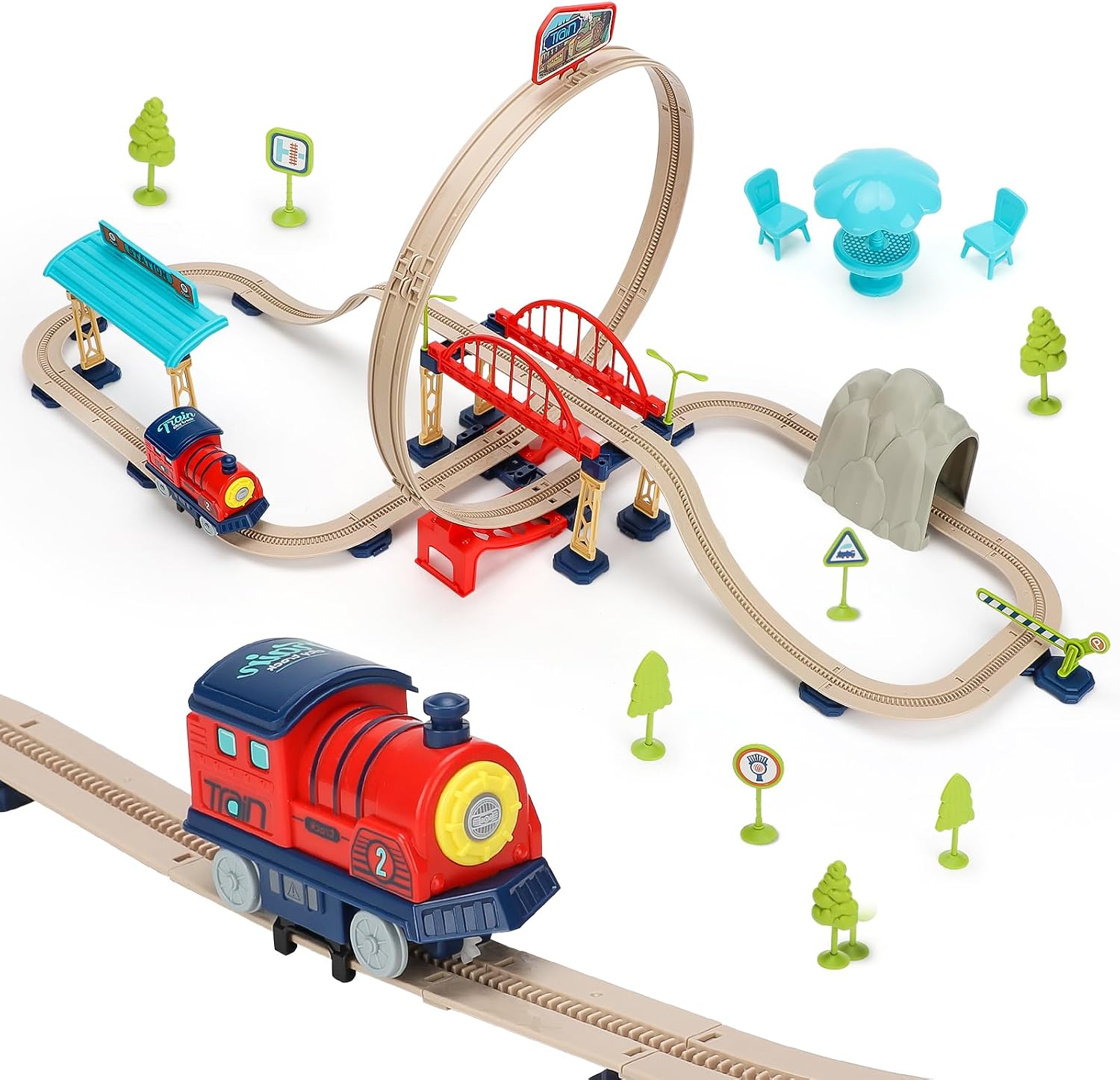 VGY Electric Train Set for Toddlers 2-4, Kids Train Set with Sound, Christmas Loop Train Tracks Toy, Great Gift for Boys and Girls 3 4 5 6 7 Year Old VGY Electric Train Set for Toddlers 2-4, Kids Train Set with Sound, Christmas Loop Train Tracks Toy, Great Gift for Boys and Girls 3 4 5 6 7 Year Old