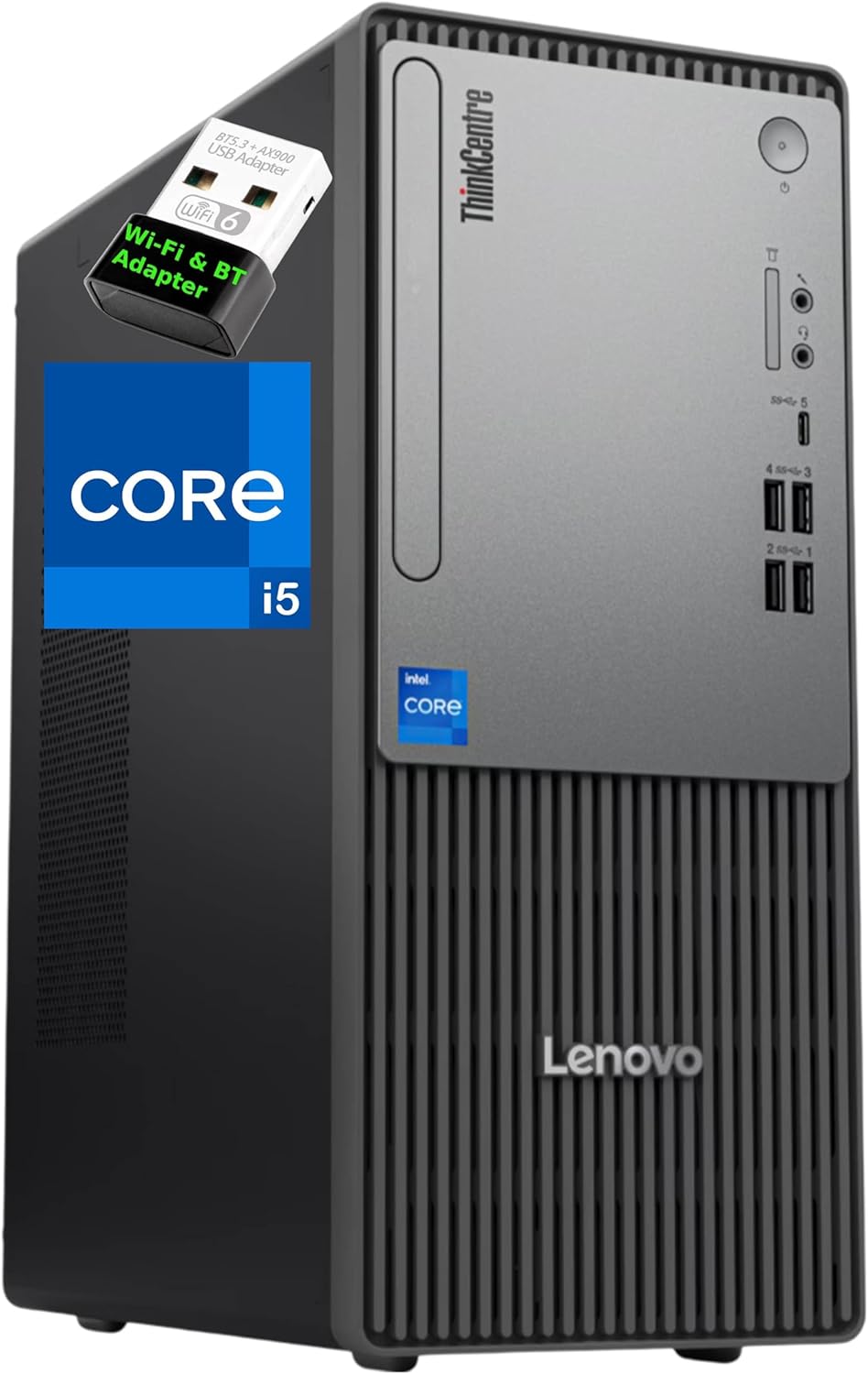 Lenovo ThinkCentre Neo 50T Tower Computer – Intel Core i5-12400 (Beats i7-11700), 16GB RAM, 512GB NVMe SSD, HDMI, VGA, USB-C, Card Reader, Wi-FI/BT Adapter, Gen 5 Desktop, Windows 11 Pro Lenovo ThinkCentre Neo 50T Tower Computer – Intel Core i5-12400 (Beats i7-11700), 16GB RAM, 512GB NVMe SSD, HDMI, VGA, USB-C, Card Reader, Wi-FI/BT Adapter, Gen 5 Desktop, Windows 11 Pro