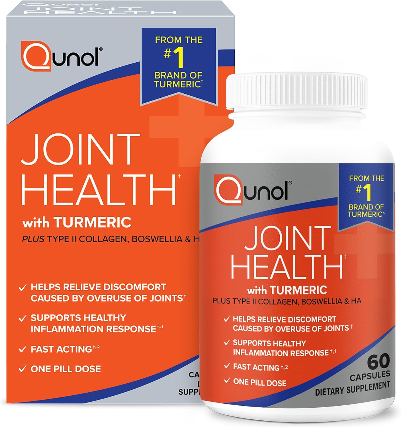 Qunol 5-in-1 Joint Support Supplement, Fast Acting, One Pill Dose, Support Healthy Inflammation Response & Discomfort Caused by Overuse of Joints, Alternative to Glucosamine Chondroitin MSM, 60 Count Qunol 5-in-1 Joint Support Supplement, Fast Acting, One Pill Dose, Support Healthy Inflammation Response & Discomfort Caused by Overuse of Joints, Alternative to Glucosamine Chondroitin MSM, 60 Count