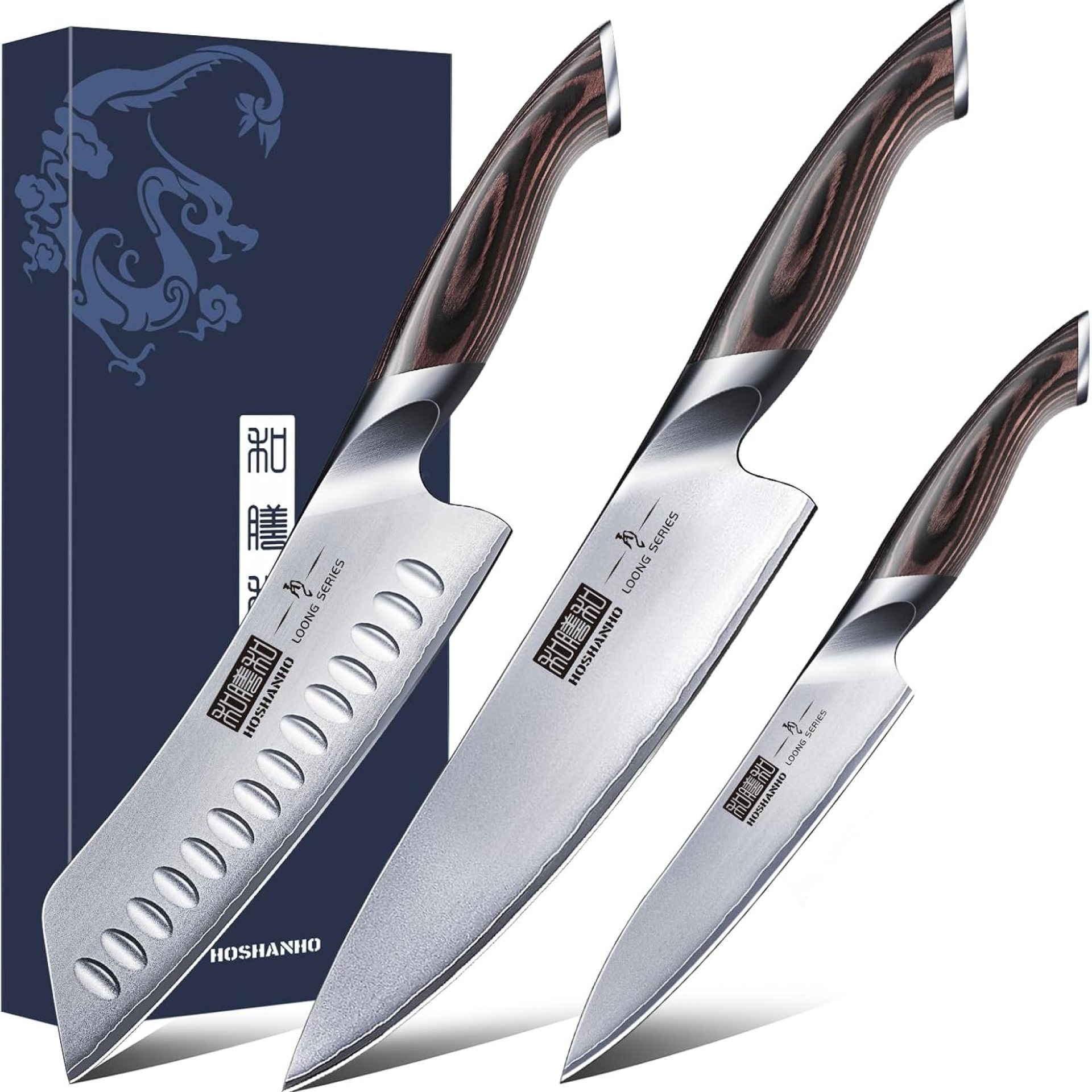 3 Pieces Knife Set, Professional Japanese High Carbon Stainless Steel Kitchen Knife Set, Ultra Sharp Chef Knives Sets with Ergonomic Pakkawood Handle 3 Pieces Knife Set, Professional Japanese High Carbon Stainless Steel Kitchen Knife Set, Ultra Sharp Chef Knives Sets with Ergonomic Pakkawood Handle