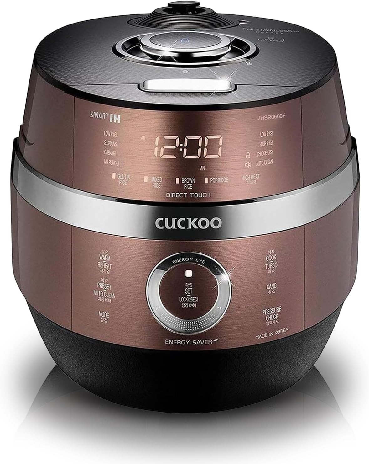CUCKOO CRP-JHR0609F 6-Cup (Uncooked) / 12-Cup (Cooked) Induction Heating Pressure Rice Cooker with Nonstick Inner Pot, 16 Menu Options, Fuzzy Logic Tech, 3 Voice Guide, Auto Clean (Copper/Black) CUCKOO CRP-JHR0609F 6-Cup (Uncooked) / 12-Cup (Cooked) Induction Heating Pressure Rice Cooker with Nonstick Inner Pot, 16 Menu Options, Fuzzy Logic Tech, 3 Voice Guide, Auto Clean (Copper/Black)