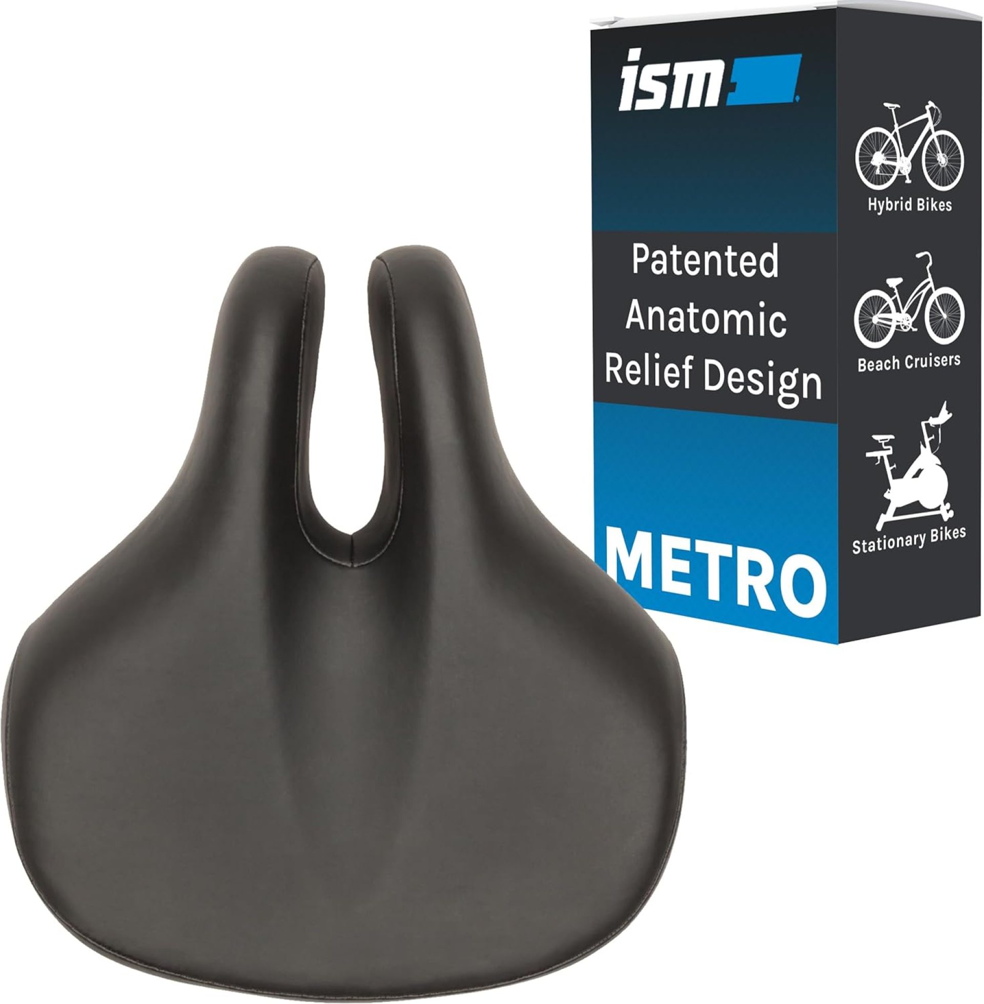 ISM Comfort Series Noseless Bike Saddle for Upright Riders – Anatomic Relief Bicycle Saddle for Hybrid, Police, Commuter Bikes, and Beach Cruisers – Wide and Thick Comfortable Bike Seat for Men/Women ISM Comfort Series Noseless Bike Saddle for Upright Riders – Anatomic Relief Bicycle Saddle for Hybrid, Police, Commuter Bikes, and Beach Cruisers – Wide and Thick Comfortable Bike Seat for Men/Women