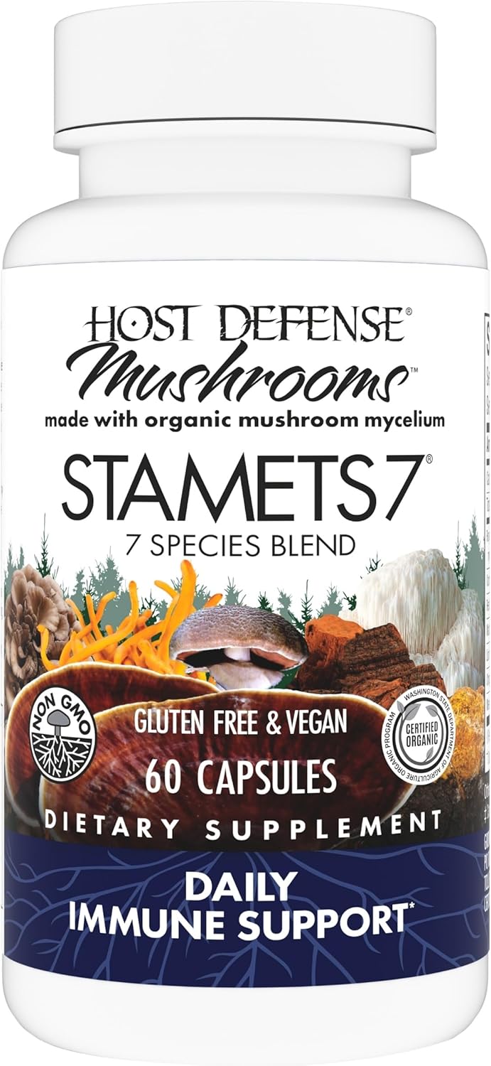 Host Defense Stamets 7-7 Species Blend – Mushroom Supplement for Immune Support – Includes Royal Sun Blazei, Cordyceps, Reishi, Maitake, Lion’s Mane, Chaga & Mesima – 60 Capsules (30 Servings) Host Defense Stamets 7-7 Species Blend – Mushroom Supplement for Immune Support – Includes Royal Sun Blazei, Cordyceps, Reishi, Maitake, Lion’s Mane, Chaga & Mesima – 60 Capsules (30 Servings)