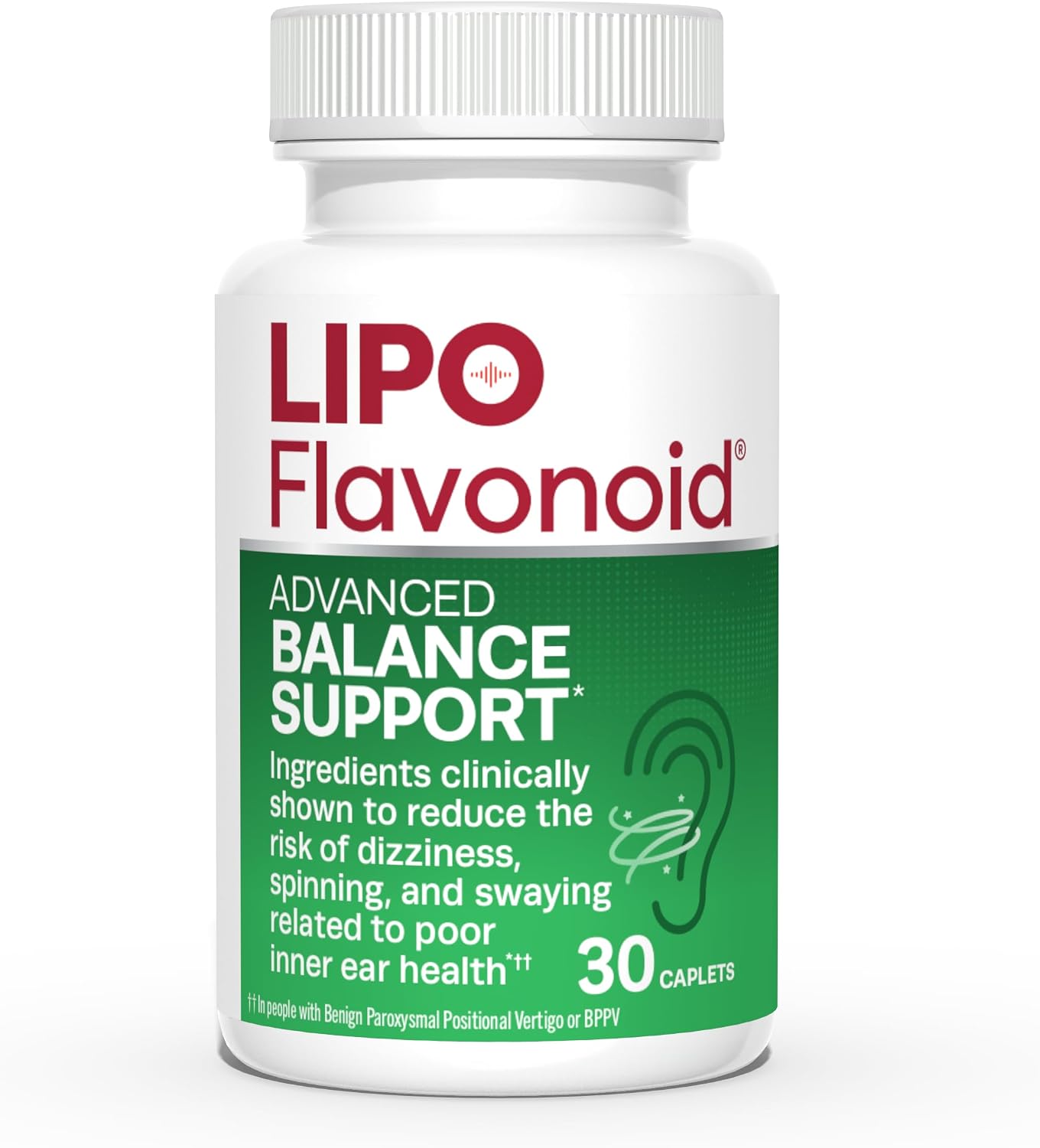 Lipo-Flavonoid Balance Support Supplement – Inner Ear Health & Vertigo Relief with Ginkgo Biloba, Bioflavonoids, & B Vitamins – Reduces Dizziness, Spinning, & Swaying – 30-Count Lipo-Flavonoid Balance Support Supplement – Inner Ear Health & Vertigo Relief with Ginkgo Biloba, Bioflavonoids, & B Vitamins – Reduces Dizziness, Spinning, & Swaying – 30-Count