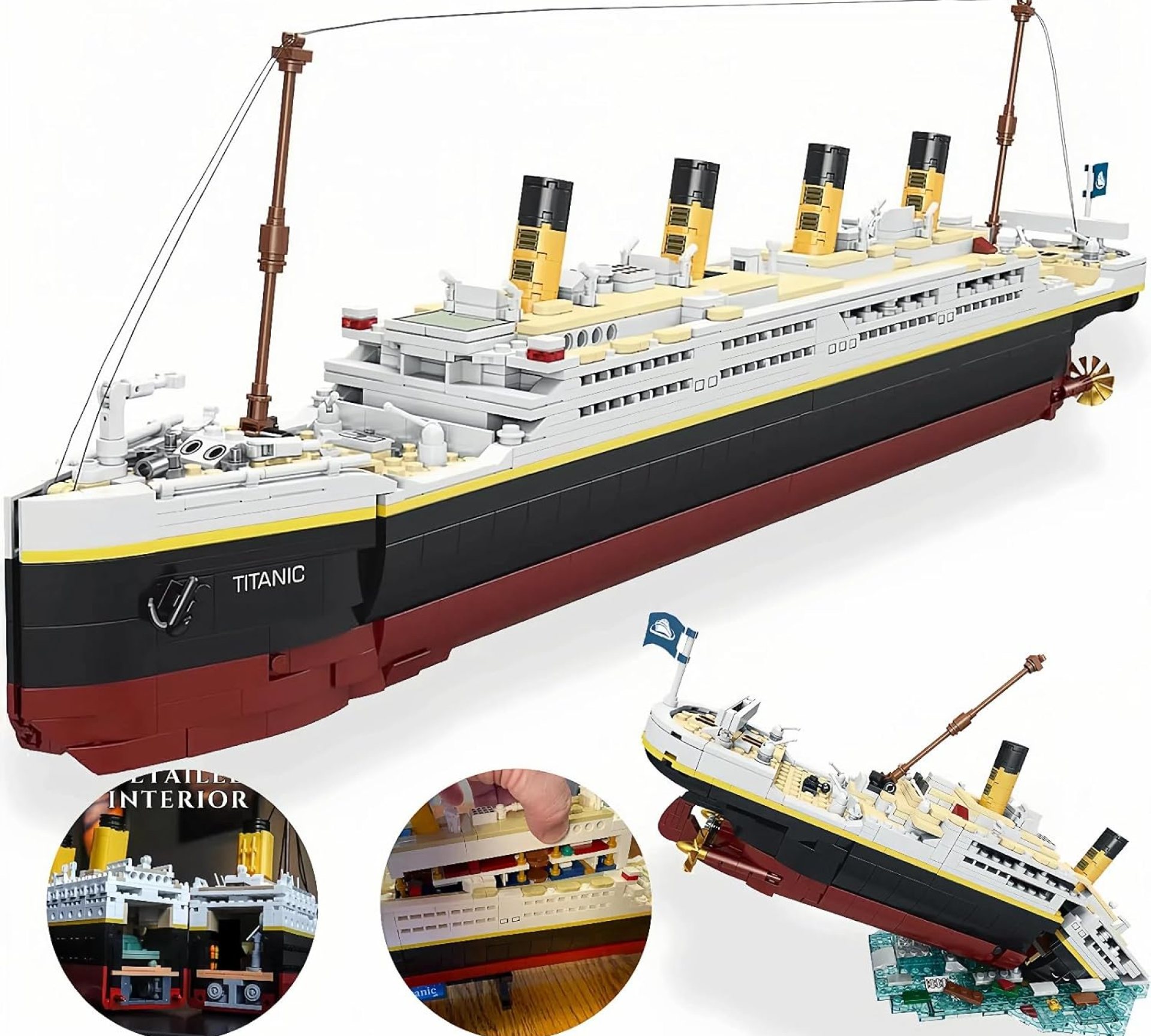 Titanic Model Kit -2022 Pieces Large Titanic Ship Building Blocks Set, STEM Educational 3D Puzzle Toys Gifts for Kids and Adults, Ideal Collectible Display Architecture for Home& Office Decor Titanic Model Kit -2022 Pieces Large Titanic Ship Building Blocks Set, STEM Educational 3D Puzzle Toys Gifts for Kids and Adults, Ideal Collectible Display Architecture for Home& Office Decor