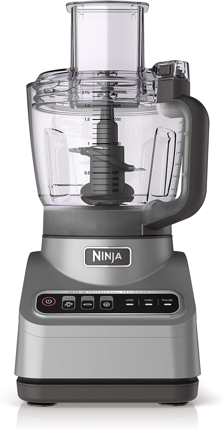 Ninja Professional Plus Food Processor 850-Watts With Auto-iQ Preset Programs Chop Puree Dough Slice Shred With a 9-Cup Capacity and a Silver Stainless Finish (BN600C) – Canadian Version (Renewed) Ninja Professional Plus Food Processor 850-Watts With Auto-iQ Preset Programs Chop Puree Dough Slice Shred With a 9-Cup Capacity and a Silver Stainless Finish (BN600C) – Canadian Version (Renewed)