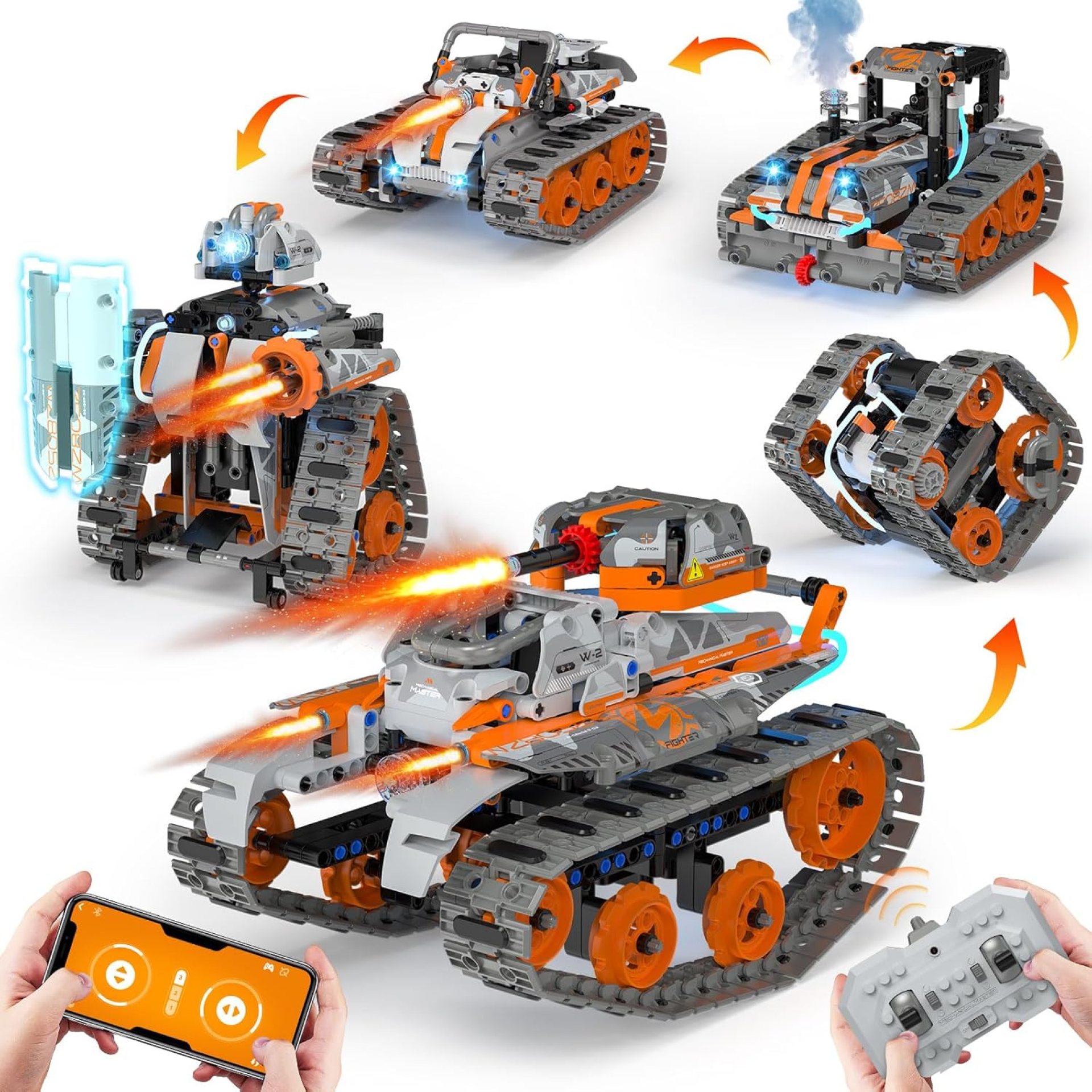 5in1 STEM Building Toys for Kids 6-14, Remote & APP Controlled Mech Robots/Heavy Tanks/Tracked Racer STEM Building Kit for Kid Science Learning, 552 Pcs DIY Building Blocks Set Gifts for Boys & Girls 5in1 STEM Building Toys for Kids 6-14, Remote & APP Controlled Mech Robots/Heavy Tanks/Tracked Racer STEM Building Kit for Kid Science Learning, 552 Pcs DIY Building Blocks Set Gifts for Boys & Girls