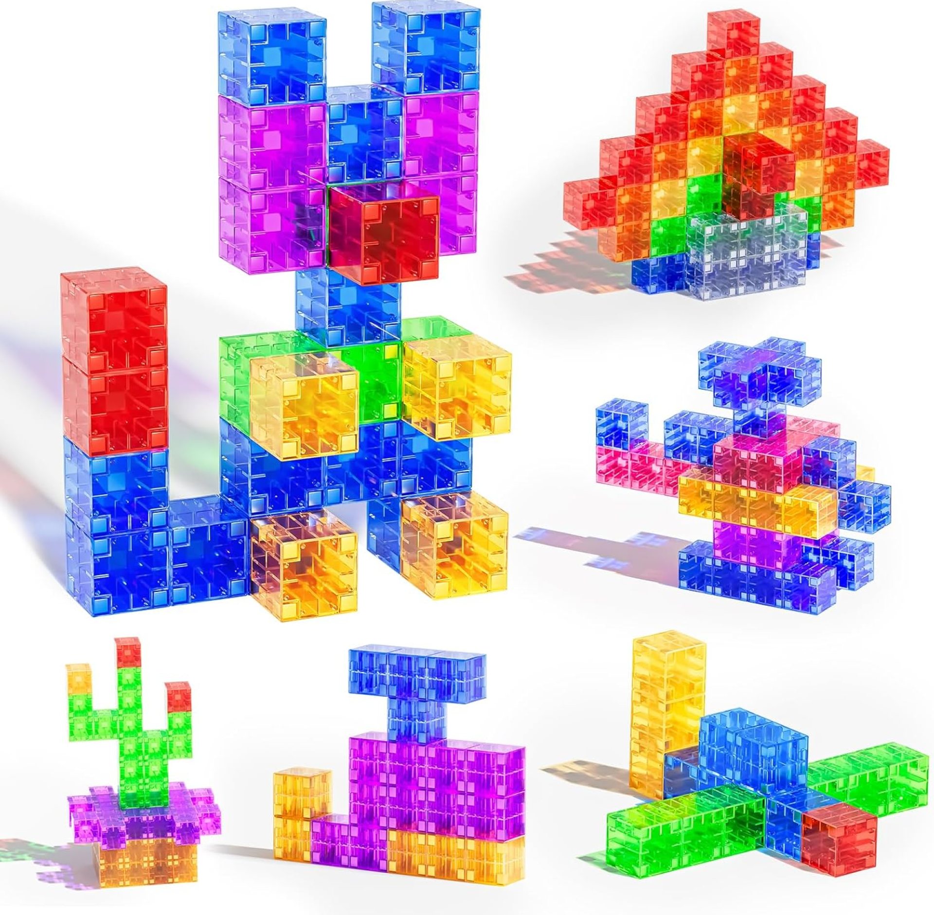 56PCS Magnetic Blocks, Transparent Magnetic Cubes, Magnet Building Blocks for Toddlers 3+, Montessori Toys, Preschool STEM Educational Sensory Magnet Toys for Kids Ages 3-5 Year Old Boys and Girls 56PCS Magnetic Blocks, Transparent Magnetic Cubes, Magnet Building Blocks for Toddlers 3+, Montessori Toys, Preschool STEM Educational Sensory Magnet Toys for Kids Ages 3-5 Year Old Boys and Girls
