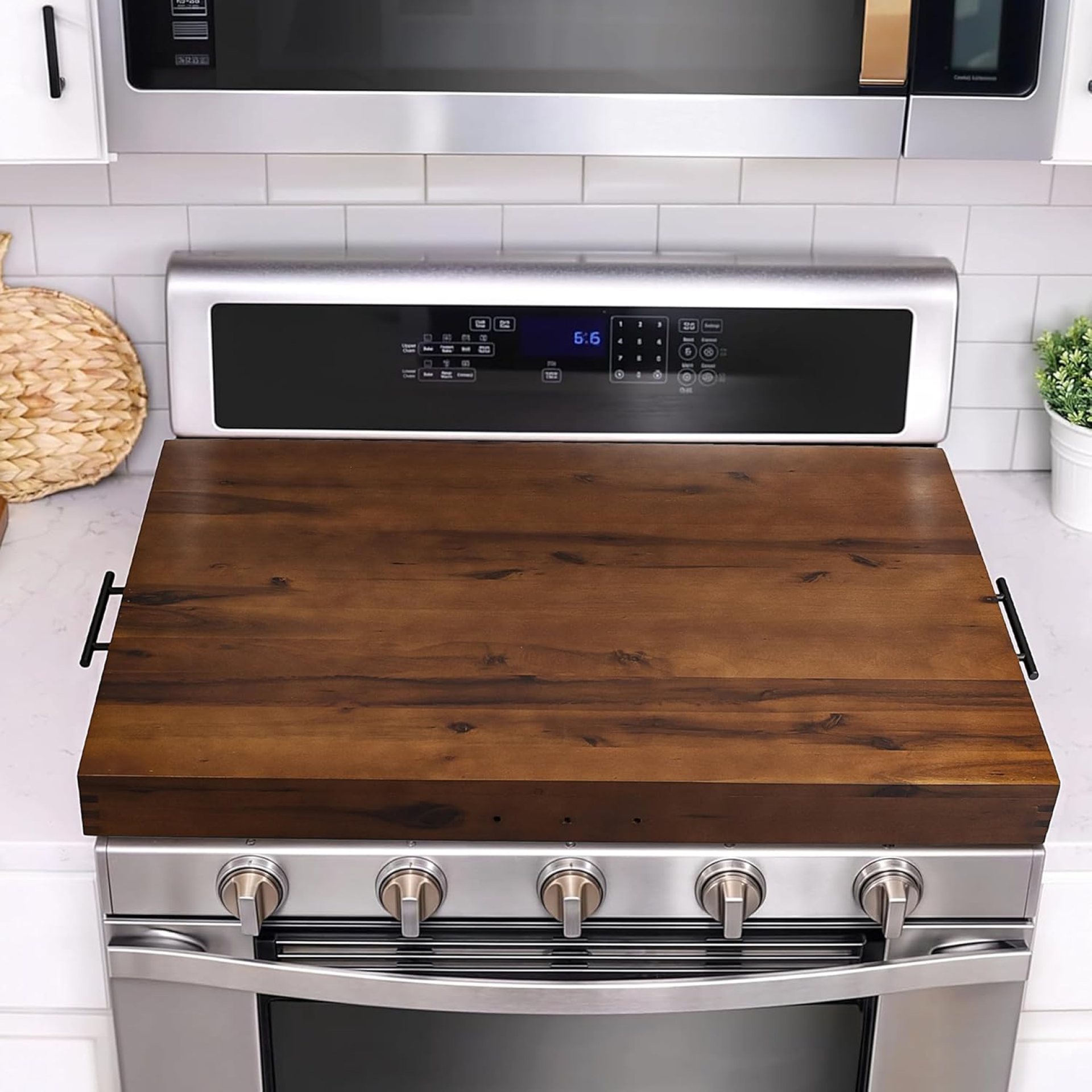 Stove Top Covers for Electric Stove with Handles 30”x22” (Outer) / 28.9”x20.8” (Inner) – Acacia Wood Noodle Board for Gas Stovetop – Stove Top Covers for Gas Burners, Sink Cutting Board (Walnut color) Stove Top Covers for Electric Stove with Handles 30”x22” (Outer) / 28.9”x20.8” (Inner) – Acacia Wood Noodle Board for Gas Stovetop – Stove Top Covers for Gas Burners, Sink Cutting Board (Walnut color)