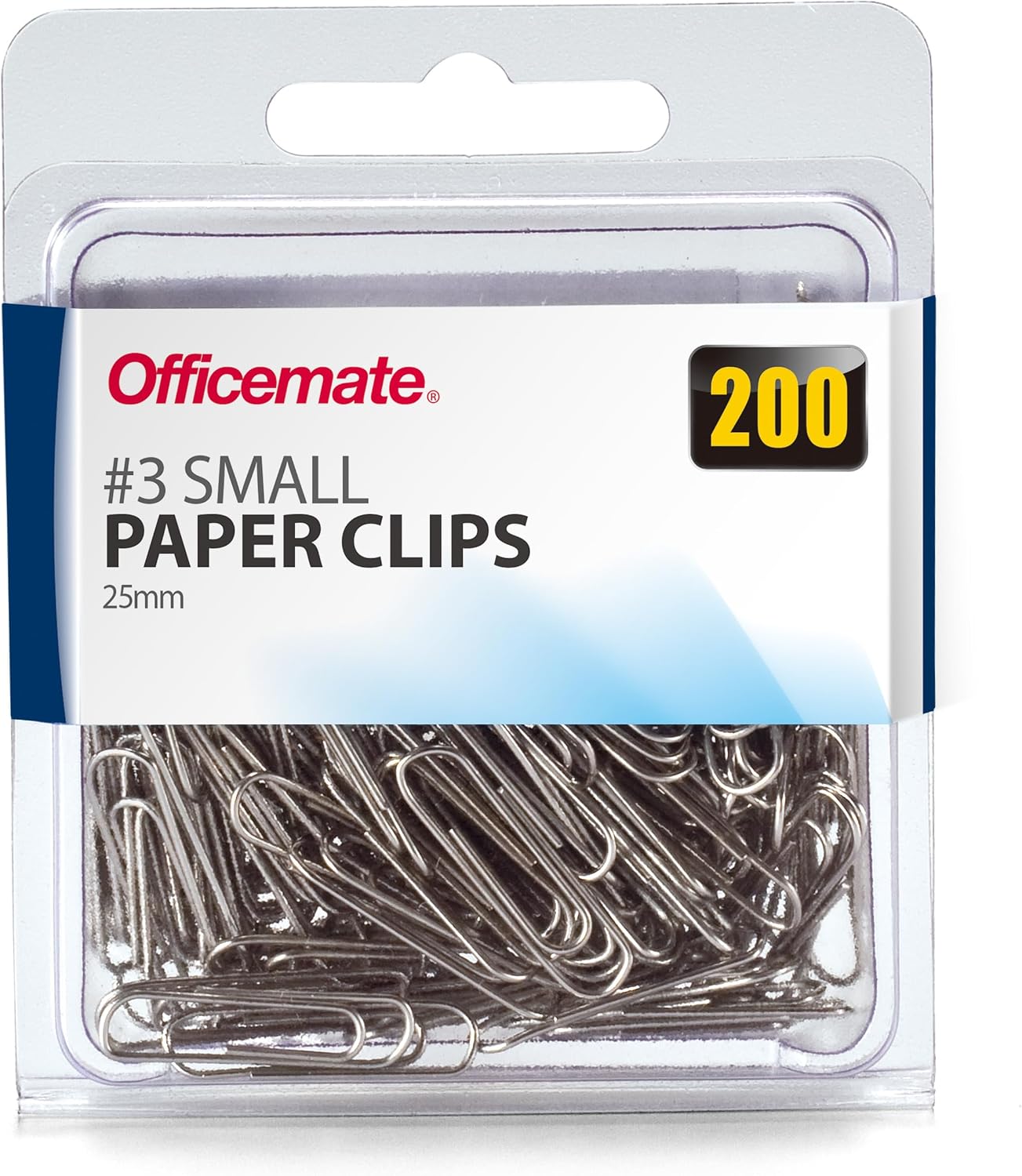 Officemate Small #3 Size Paper Clips, Silver, 200 in Pack (97219) Officemate Small #3 Size Paper Clips, Silver, 200 in Pack (97219)