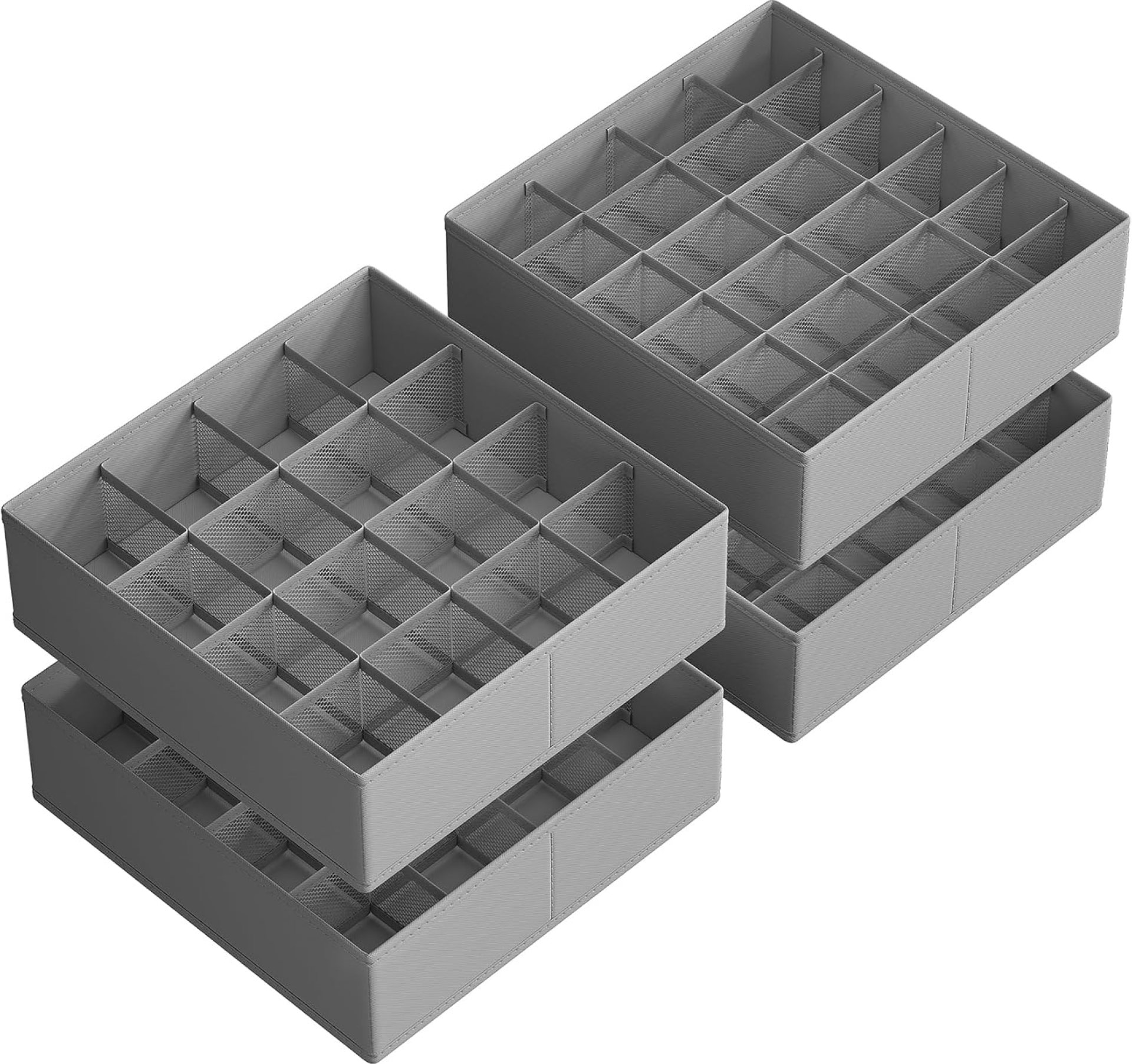 SONGMICS Set of 4 Drawer Organizers, Closet Organizers for Underwear, 80 Cells, Foldable Sock Holders, 11.8 x 11.8 x 3.9 Inches, for Storing Socks, Ties, Belts, Dove Gray URUS011G01 SONGMICS Set of 4 Drawer Organizers, Closet Organizers for Underwear, 80 Cells, Foldable Sock Holders, 11.8 x 11.8 x 3.9 Inches, for Storing Socks, Ties, Belts, Dove Gray URUS011G01