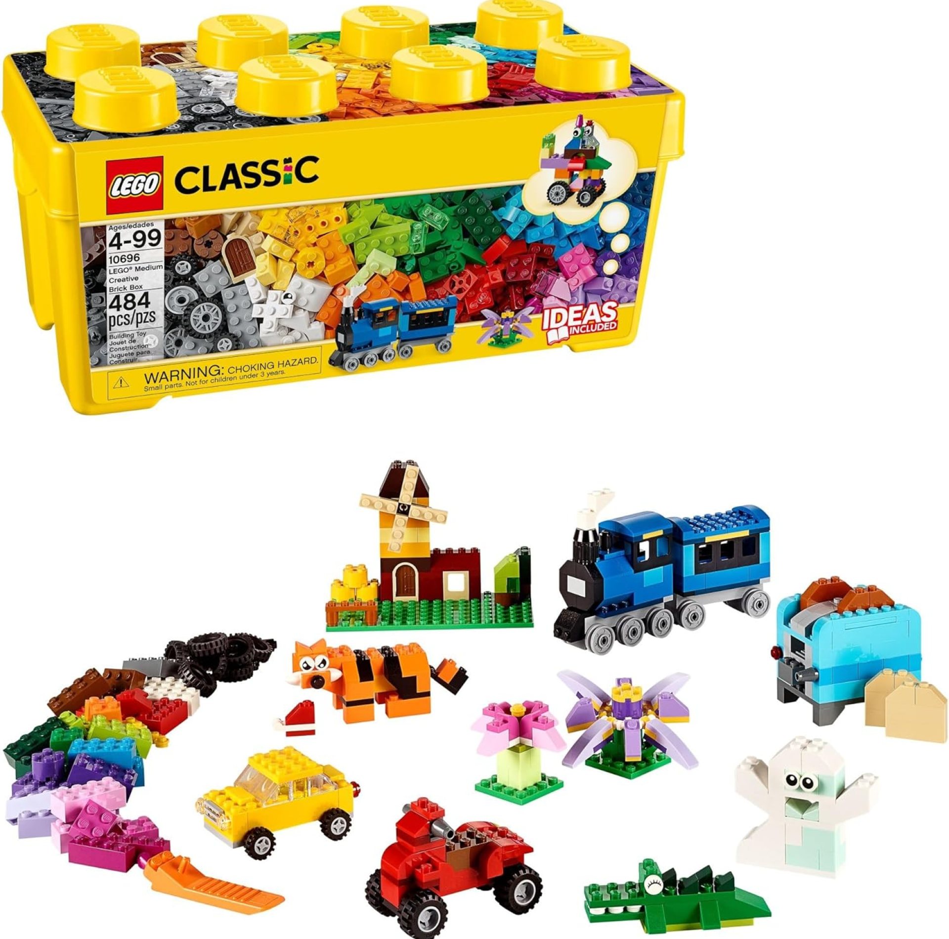 LEGO Classic Medium Creative Brick Box 10696 Building Toy Set – Featuring Storage, Includes Train, Car, and a Tiger Figure, and Playset for Kids, Boys, and Girls Ages 4-99 LEGO Classic Medium Creative Brick Box 10696 Building Toy Set – Featuring Storage, Includes Train, Car, and a Tiger Figure, and Playset for Kids, Boys, and Girls Ages 4-99