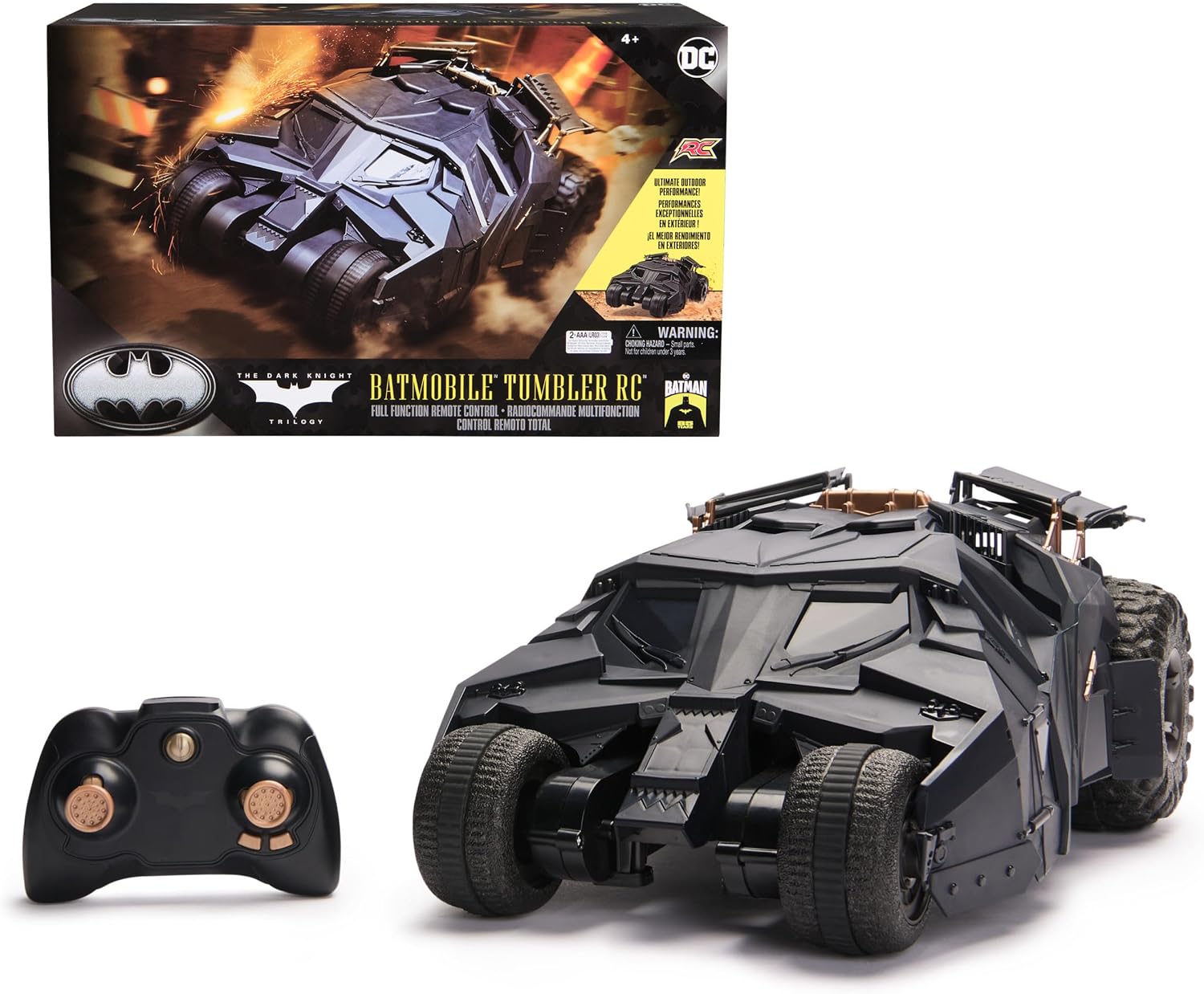 DC Comics Batman, Official Batmobile Tumbler RC, 1:15 Scale, 85th Anniversary Dark Knight Trilogy Special Edition Collectible Kids Toys for Boys Ages 4 and Up DC Comics Batman, Official Batmobile Tumbler RC, 1:15 Scale, 85th Anniversary Dark Knight Trilogy Special Edition Collectible Kids Toys for Boys Ages 4 and Up