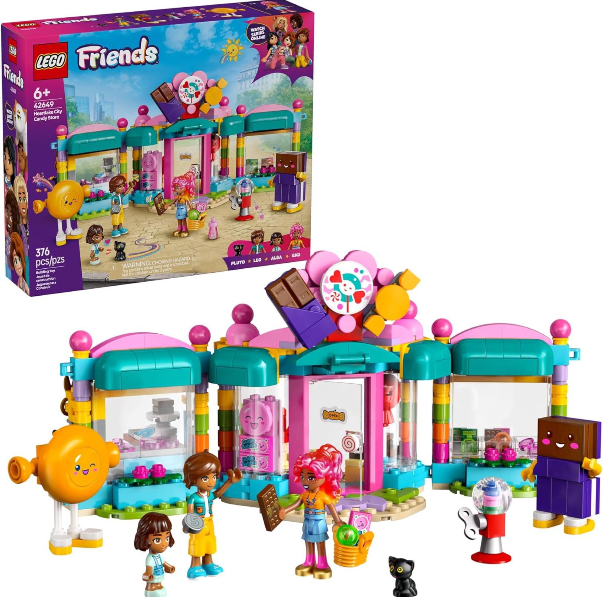 LEGO Friends Heartlake City Candy Store Building Toy – Pretend Play Set for Kids, Girls and Boys, Ages 6+ – Gift for Birthdays – with 2 Minidolls, a Micro-Doll, and a Cat Figure – 42649 LEGO Friends Heartlake City Candy Store Building Toy – Pretend Play Set for Kids, Girls and Boys, Ages 6+ – Gift for Birthdays – with 2 Minidolls, a Micro-Doll, and a Cat Figure – 42649