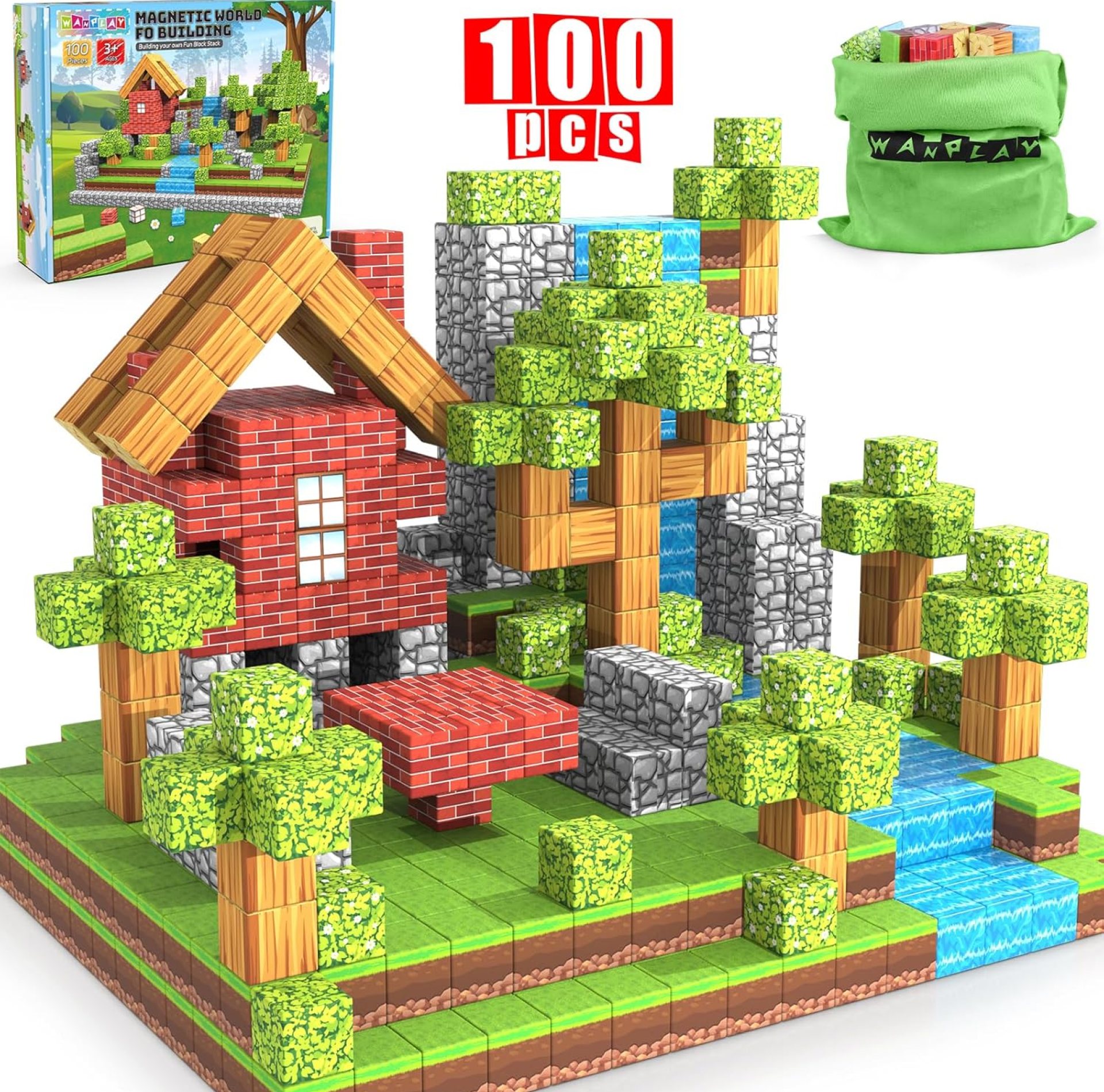 100PCS Magnetic Blocks, 1 inch Building Blocks for Kids, SETM Sensory Toys for Toddlers, Building Blocks Cubes, Birthday Gift for Boys and Girls Aged 3-12 Creative Construction Toys 100PCS Magnetic Blocks, 1 inch Building Blocks for Kids, SETM Sensory Toys for Toddlers, Building Blocks Cubes, Birthday Gift for Boys and Girls Aged 3-12 Creative Construction Toys
