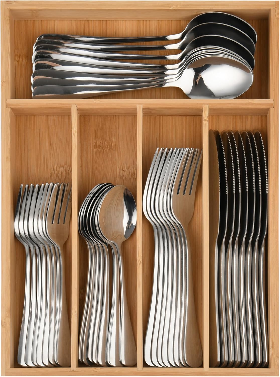 40 Piece Silverware Set with Drawer Organizer for 8, Heavy Duty Stainless Steel Flatware Cutlery Set, Fork Spoon Knife Set with Kitchen Essentials Organizer, Rust-proof, Dishwasher Safe 40 Piece Silverware Set with Drawer Organizer for 8, Heavy Duty Stainless Steel Flatware Cutlery Set, Fork Spoon Knife Set with Kitchen Essentials Organizer, Rust-proof, Dishwasher Safe
