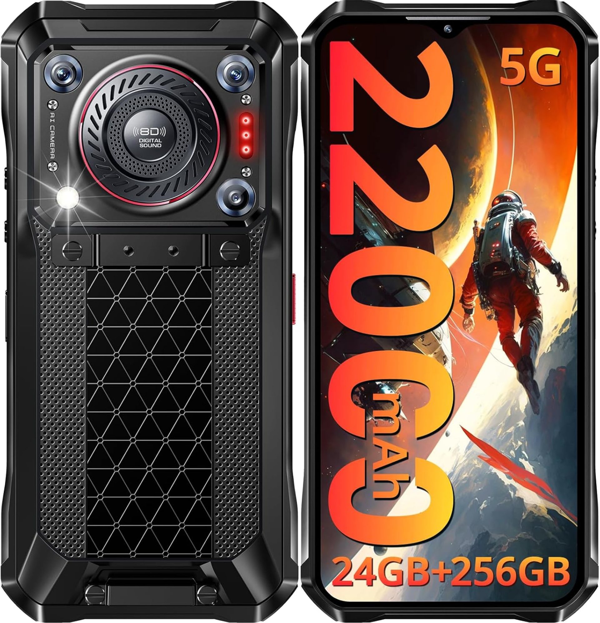 OUKITEL WP33 PRO Rugged Smartphone 5G – 22000mAh(33W), 24GB+256GB, 6.6″ FHD+ Cell Phones, Triple 64MP Camera, Dual 5G SIM Android 13 Phone Unlocked, 18W OTG/136dB Loudest Speaker, NFC/GPS/IP68/69K/OTG OUKITEL WP33 PRO Rugged Smartphone 5G – 22000mAh(33W), 24GB+256GB, 6.6″ FHD+ Cell Phones, Triple 64MP Camera, Dual 5G SIM Android 13 Phone Unlocked, 18W OTG/136dB Loudest Speaker, NFC/GPS/IP68/69K/OTG