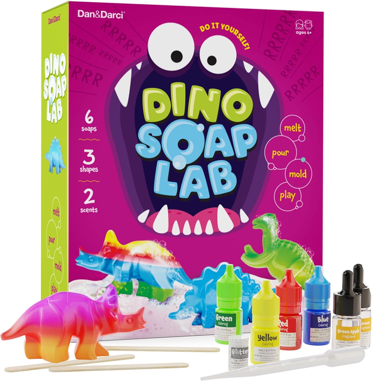 Dan&Darci Dino Soap Making Kit for Kids, Dinosaur Science Toys Kits, Gifts for Kid All Ages, DIY Activities Craft – Art Crafts Gift Set for Boys and Girls Age 3 4 5 6 7 8 12 Year Old Boy Dan&Darci Dino Soap Making Kit for Kids, Dinosaur Science Toys Kits, Gifts for Kid All Ages, DIY Activities Craft – Art Crafts Gift Set for Boys and Girls Age 3 4 5 6 7 8 12 Year Old Boy