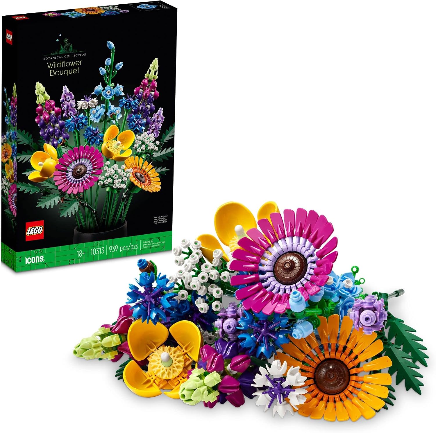 LEGO Botanicals Artificial Wildflower Bouquet – Fake Indoor Flowers Building Set for Home, Kitchen, Desk Decoration, Adults Ages 18+ – Gift for Birthdays – 10313 LEGO Botanicals Artificial Wildflower Bouquet – Fake Indoor Flowers Building Set for Home, Kitchen, Desk Decoration, Adults Ages 18+ – Gift for Birthdays – 10313