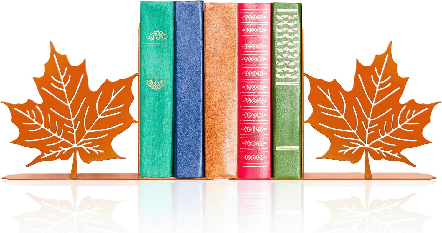 Maple Leaf Decor Bookends Leaves Decor for Fall Cute and Unique Novelty Book Ends for Kids Flower and Plant Room Decor(Orange Yellowk) Maple Leaf Decor Bookends Leaves Decor for Fall Cute and Unique Novelty Book Ends for Kids Flower and Plant Room Decor(Orange Yellowk)