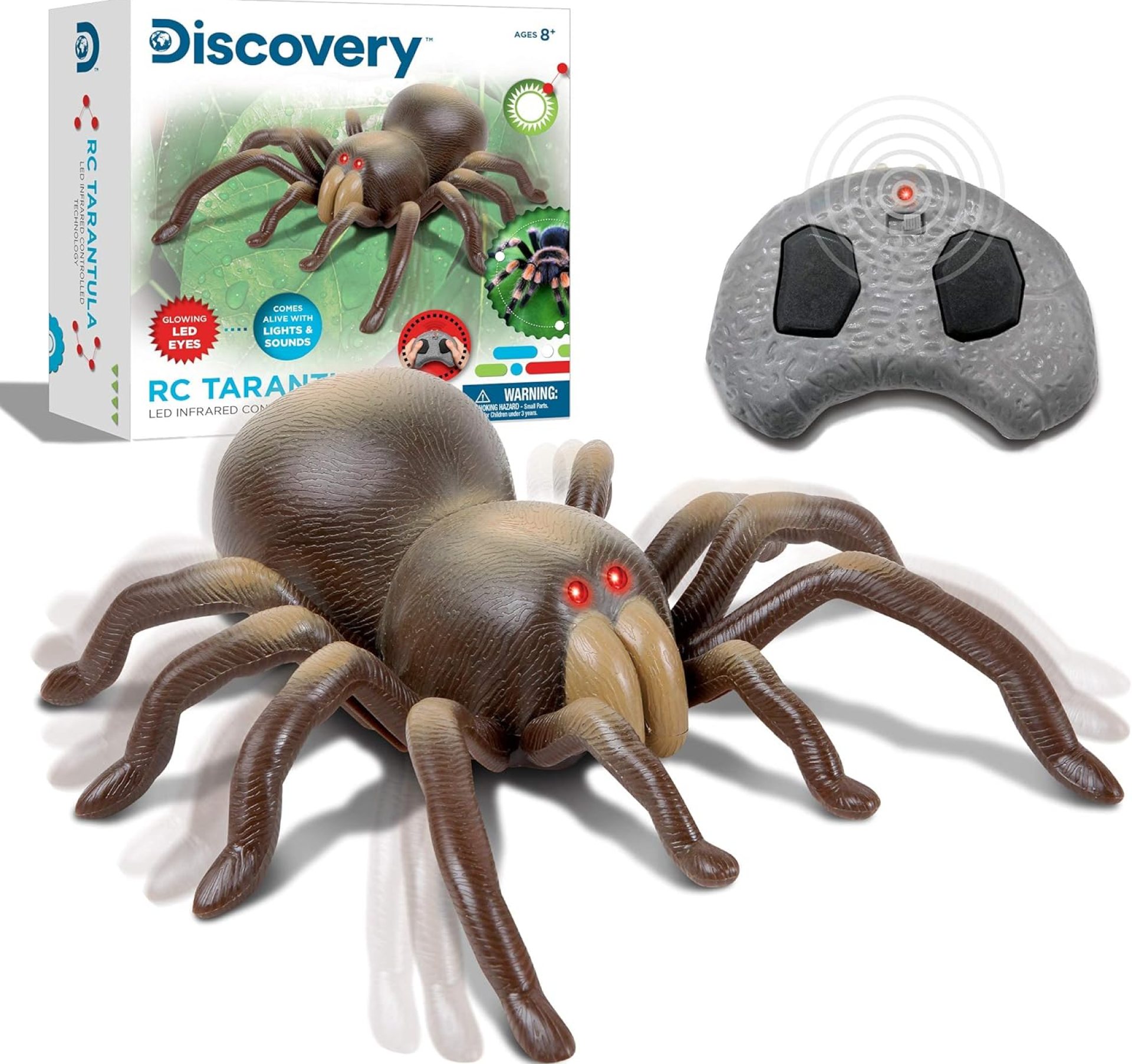 Discovery™ RC Tarantula Spider – Remote Control Toy Spider with Realistic Movement, Red LED Eyes & Wriggling Legs | Prank Gift for Boys Girls & Bug Lovers| Fun Electronic Animal Toy for Kids Ages 8+ Discovery™ RC Tarantula Spider – Remote Control Toy Spider with Realistic Movement, Red LED Eyes & Wriggling Legs | Prank Gift for Boys Girls & Bug Lovers| Fun Electronic Animal Toy for Kids Ages 8+