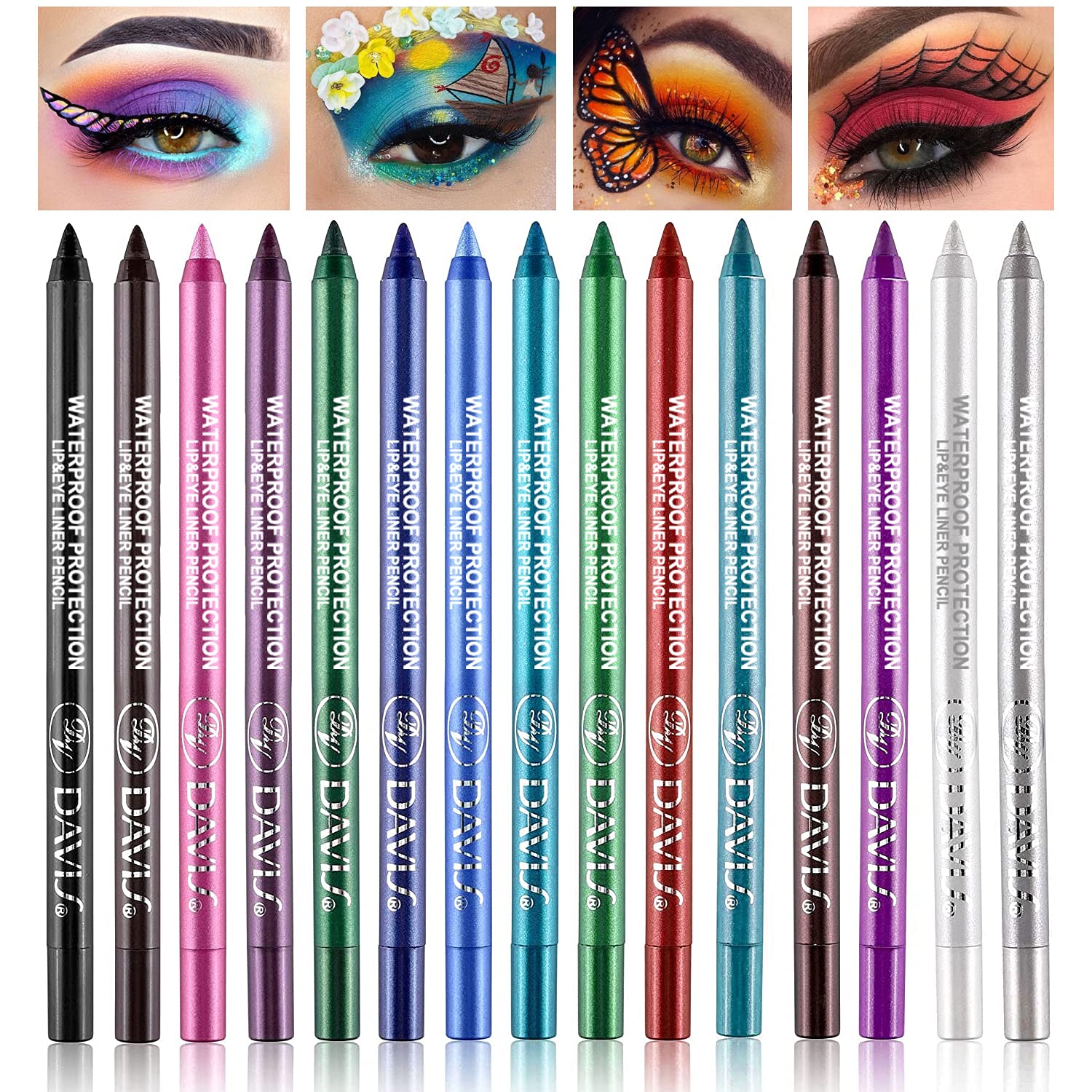 15 Colorful Eyeliner Pen Set, Shadow Pencil, Pearl Eyeliner Kit Metallic Glitter Eyeliner for Women Eye&Lip Liner Professional Colorful Eyeliner Eye Color Eye Makeup Set(15PCS) 15 Colorful Eyeliner Pen Set, Shadow Pencil, Pearl Eyeliner Kit Metallic Glitter Eyeliner for Women Eye&Lip Liner Professional Colorful Eyeliner Eye Color Eye Makeup Set(15PCS)